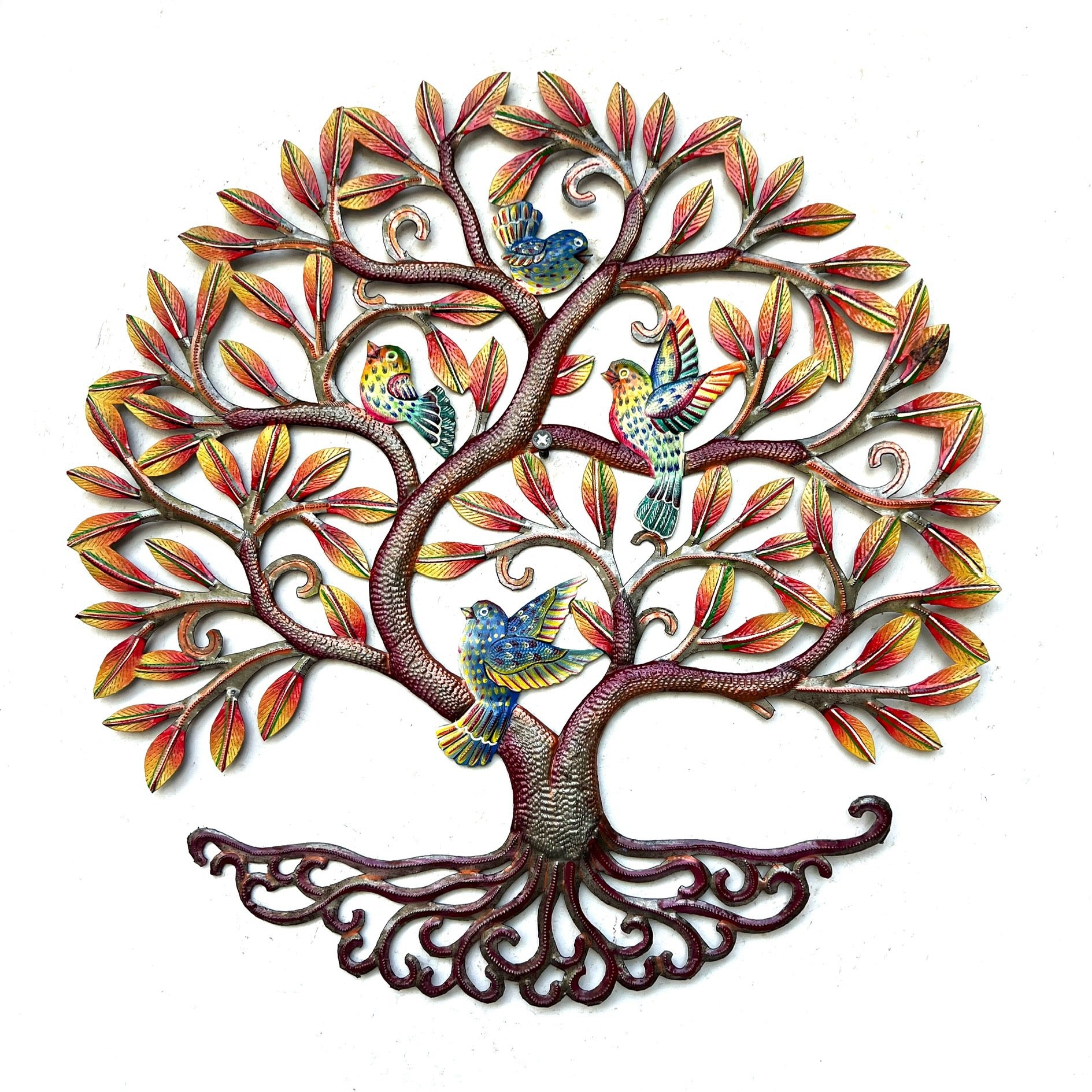 Antoine- Bronze Tree With Orange Leaf