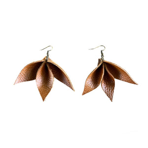 Denise Brown Leather Earring