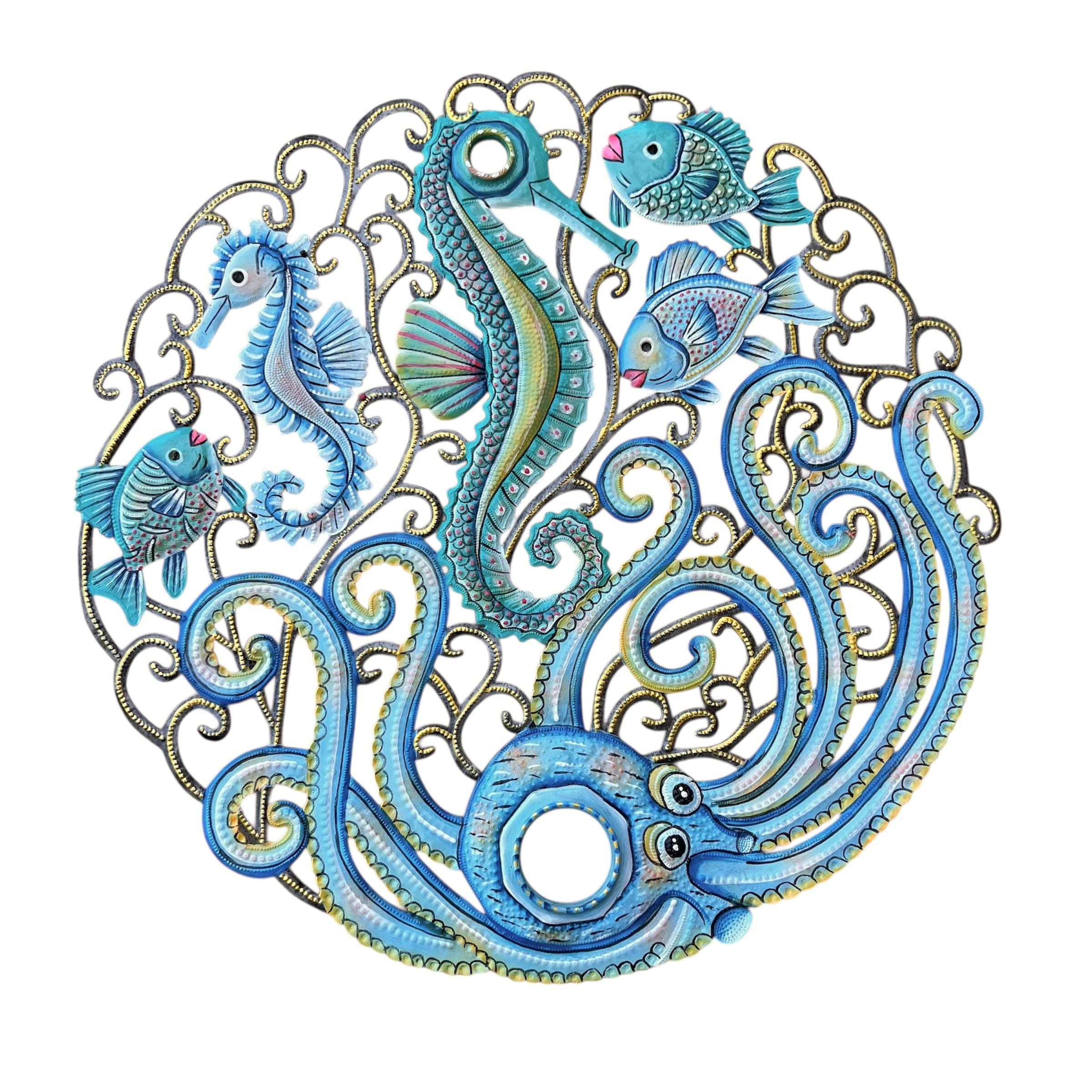 Oil Top Drum Blue Seahorse