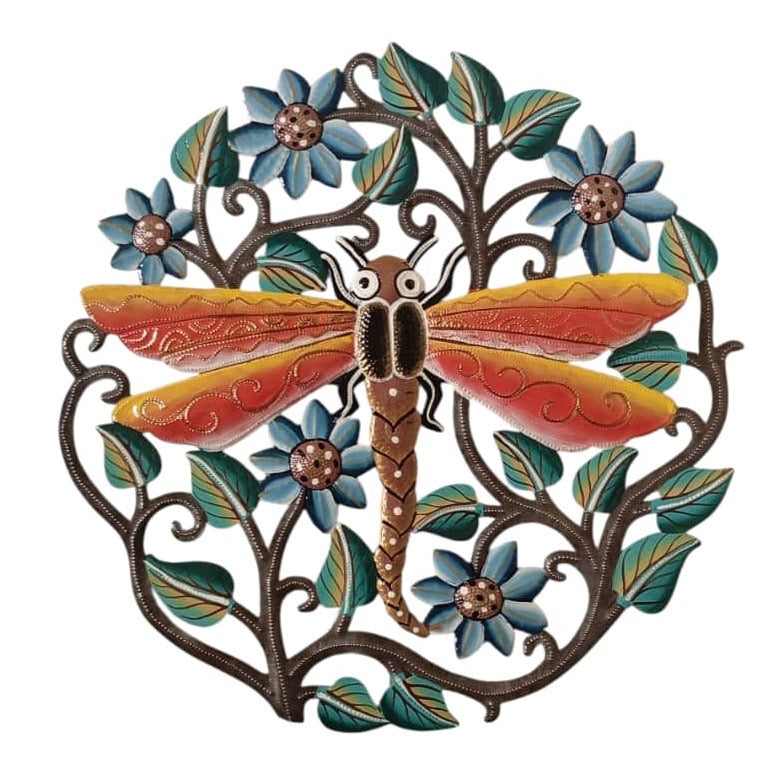 Paul- Dragonfly With Color Flowers #2