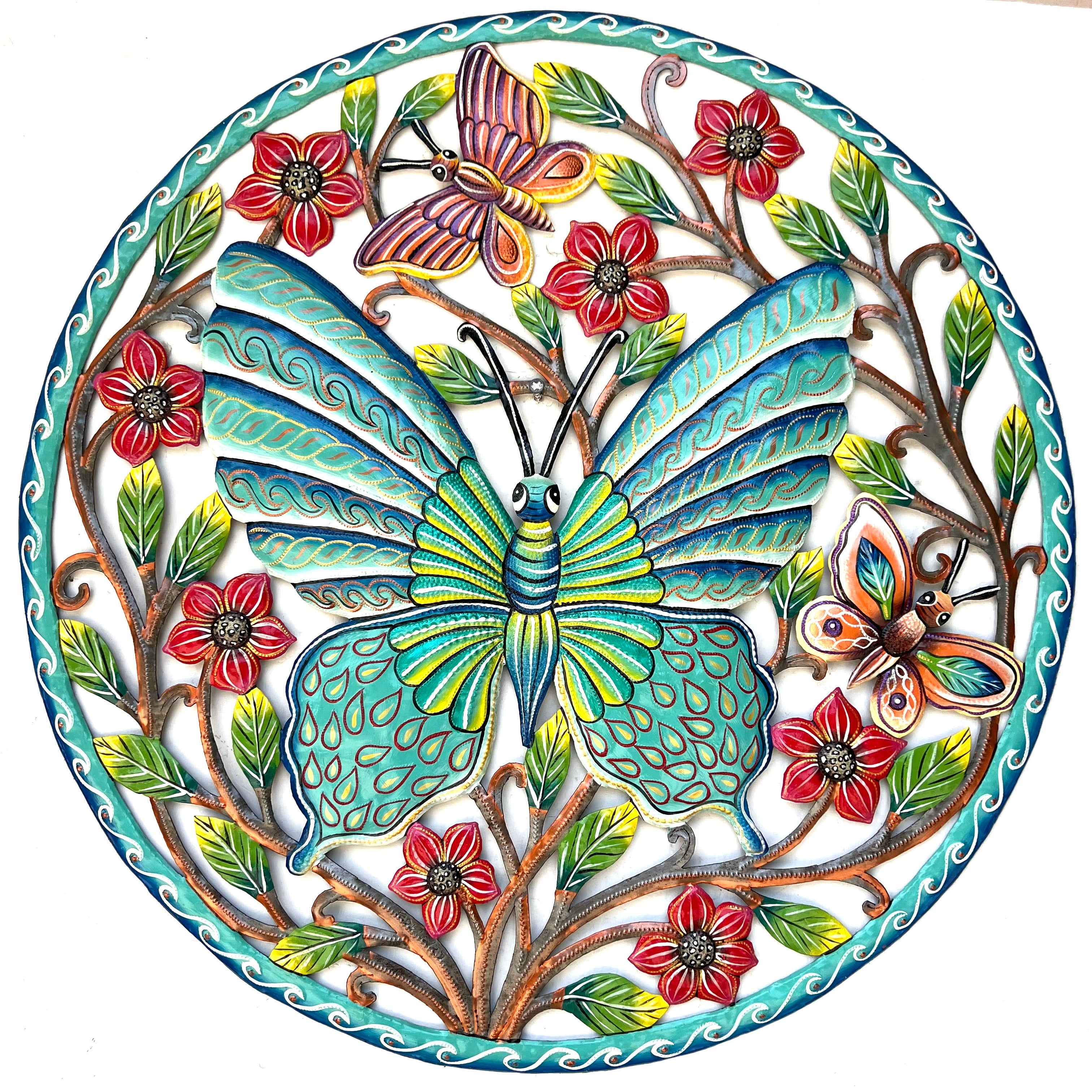 Jumbo- Circle Butterfly & Flowers