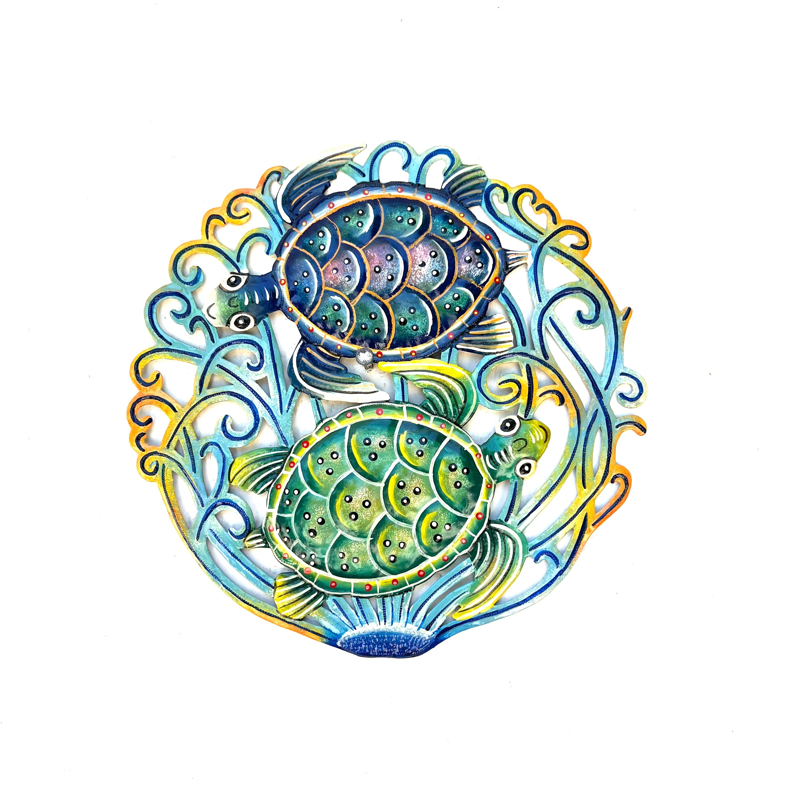 Medium Two Swimming Turtles