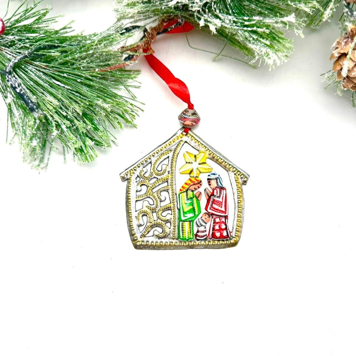 House Nativity Ornament