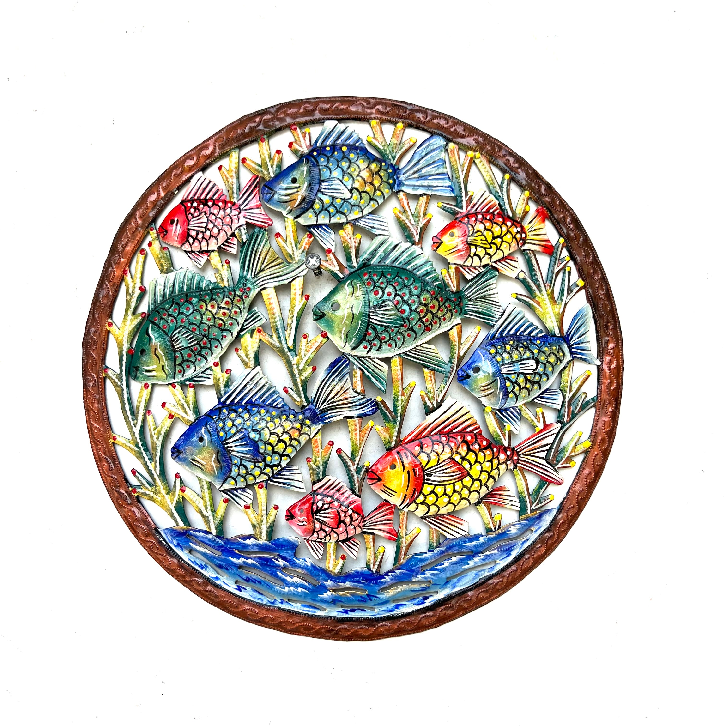 Lovens- Circle Bronze Swimming Fish