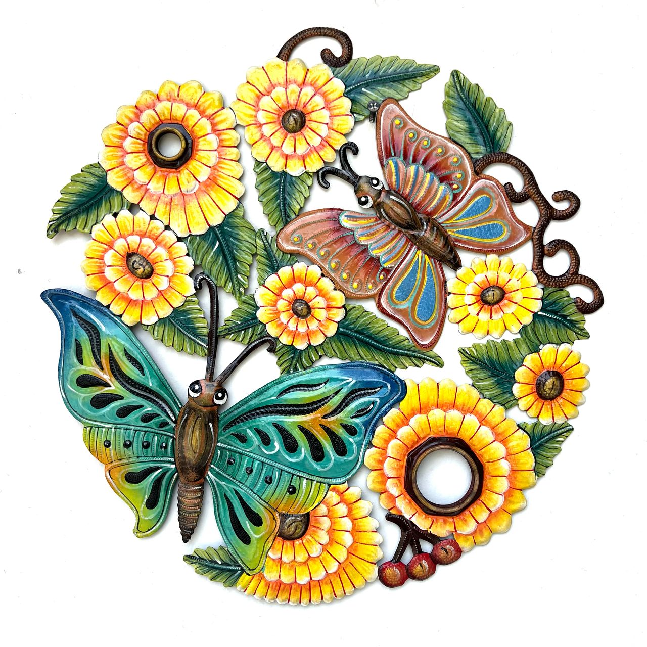 Agousto- Oil Drum Top Butterfly & Flowers