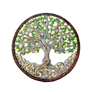 Small- Bronze Circle Green Tree