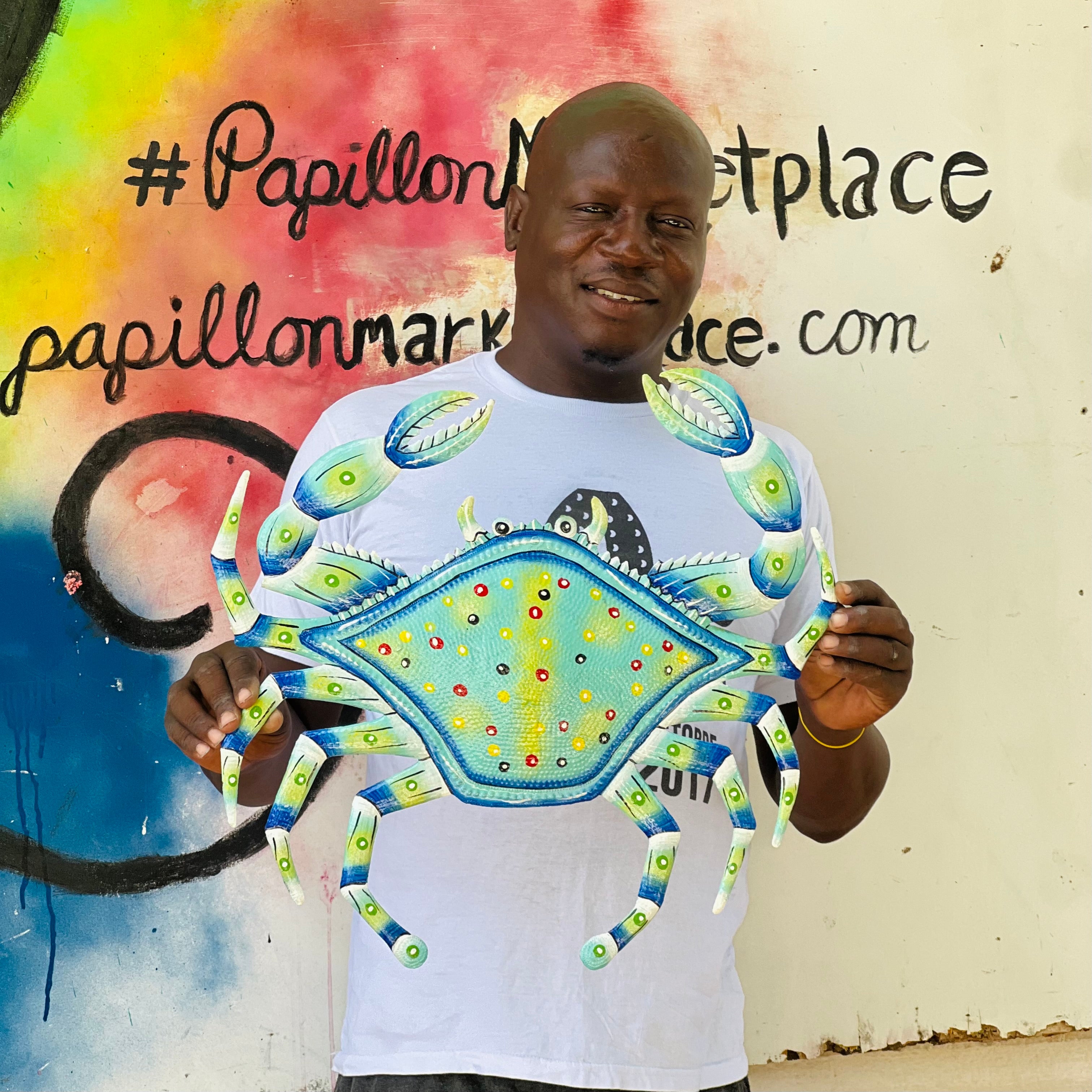 Jean Marie- Turquoise Painted Crab