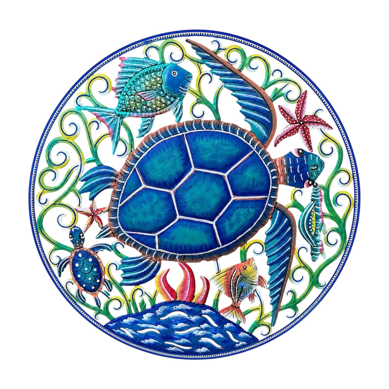 Large Round Ocean Blue Turtle
