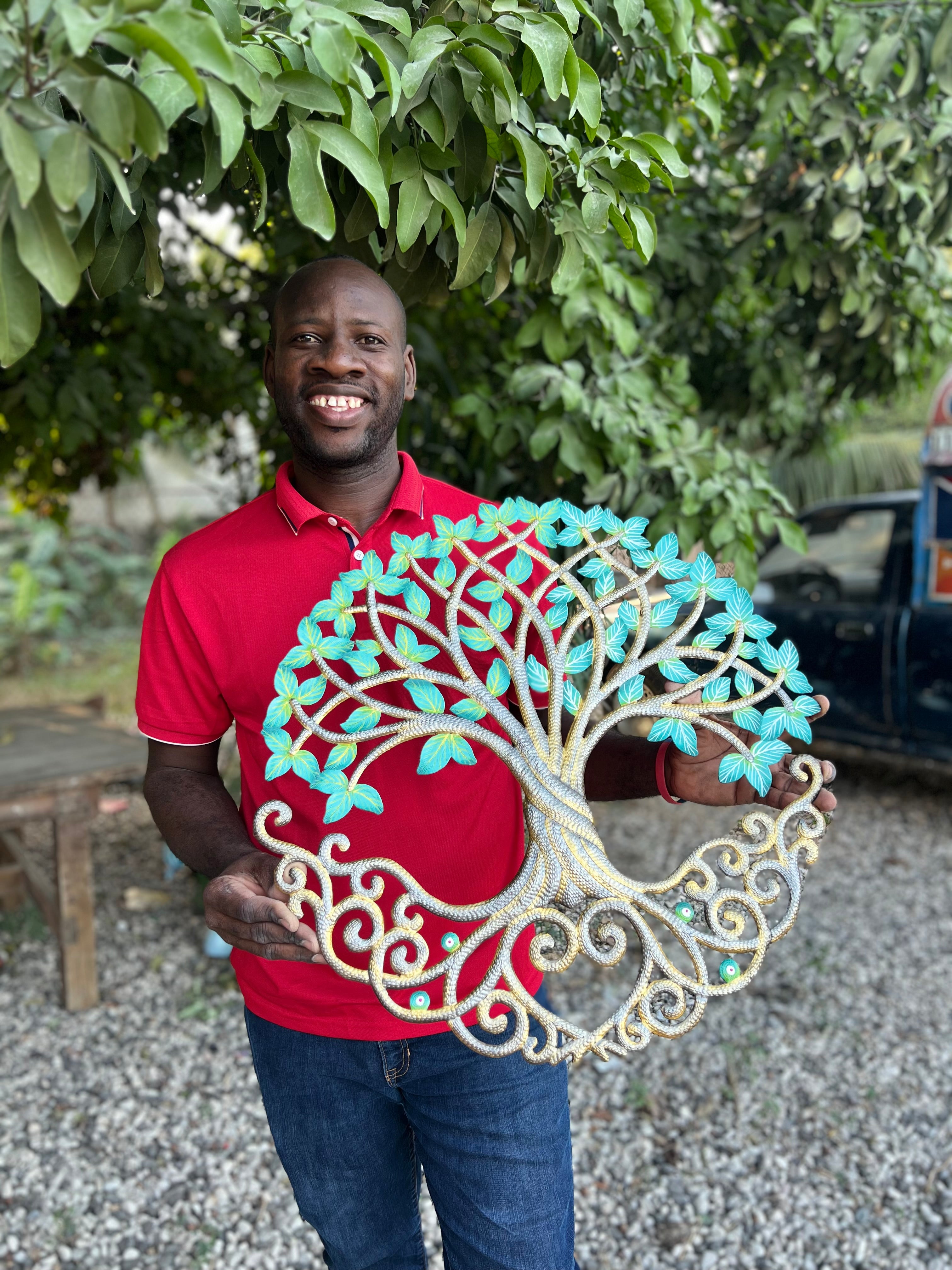 Derat- Heart Rooted & Painted Leaf Tree #3