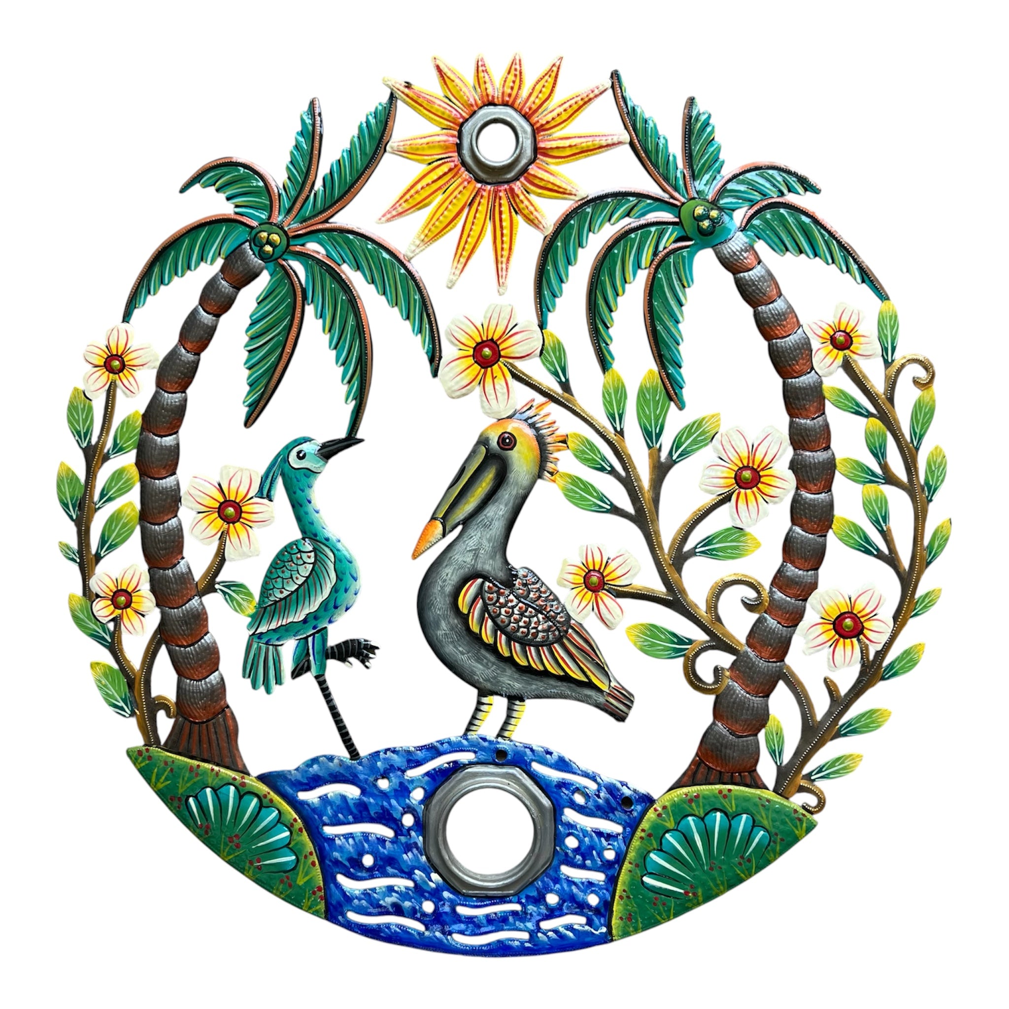Colbert- Oil Top Drum Heron & Coconut Trees