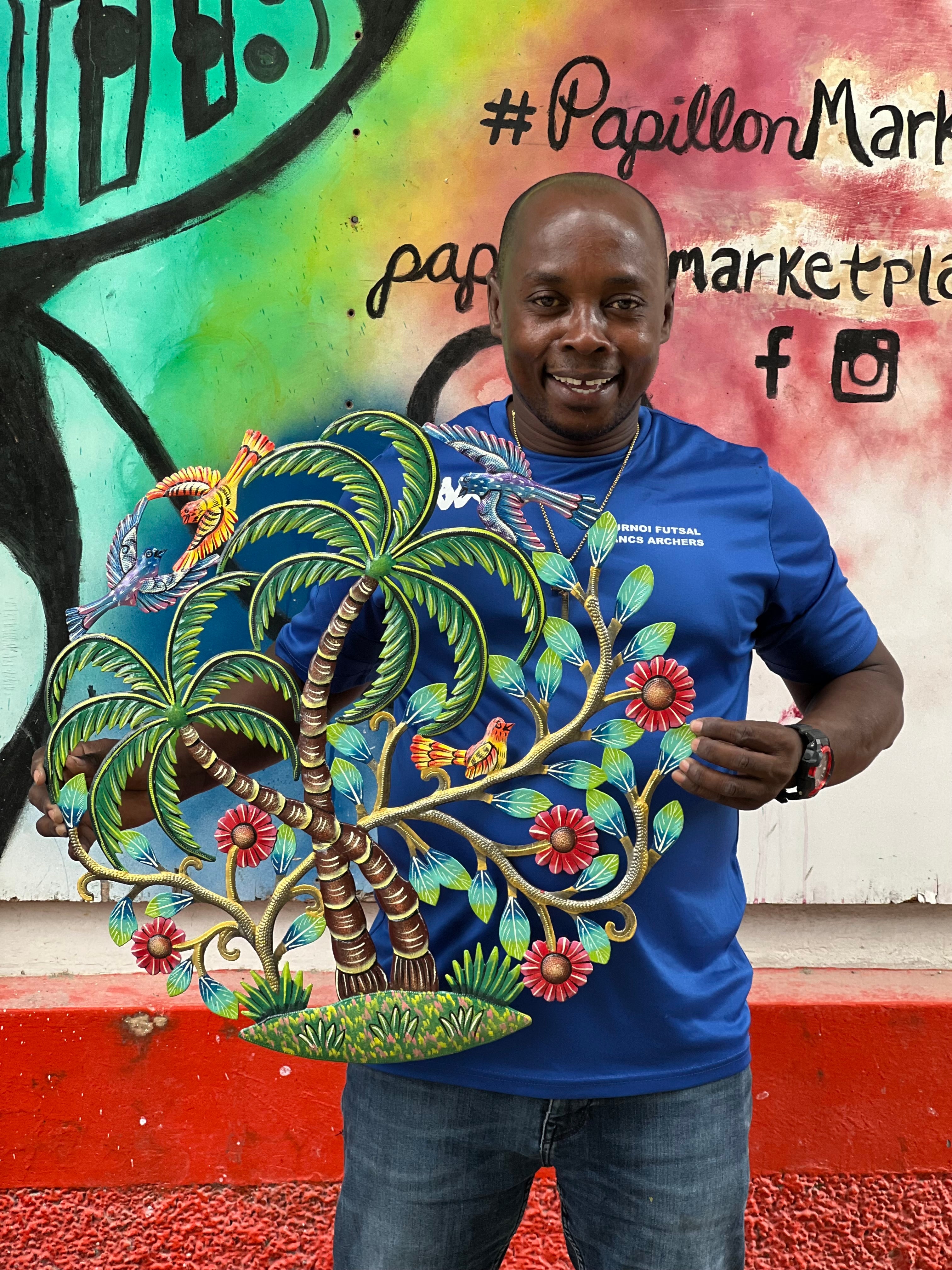 Colbert- Two Palm Tree Flying Birds