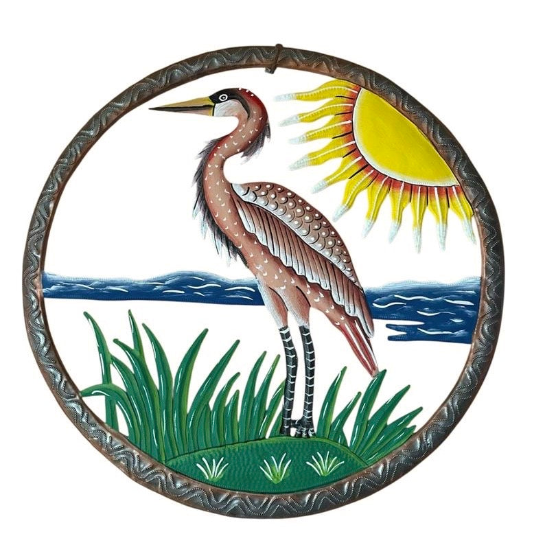 Evens- Round Sandhill Crane With Sun