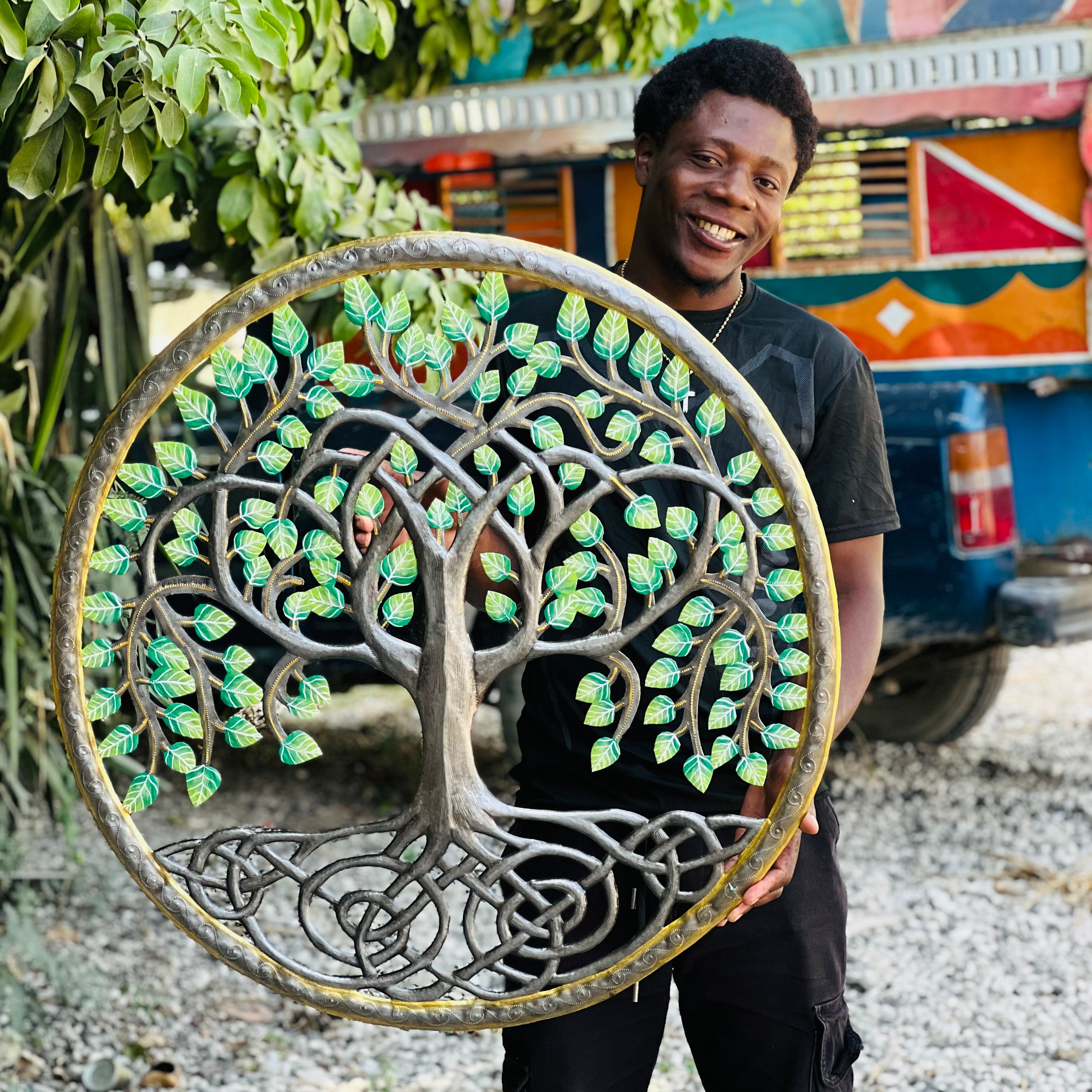 Mackenson- Jumbo Green Leaf Rooted Tree