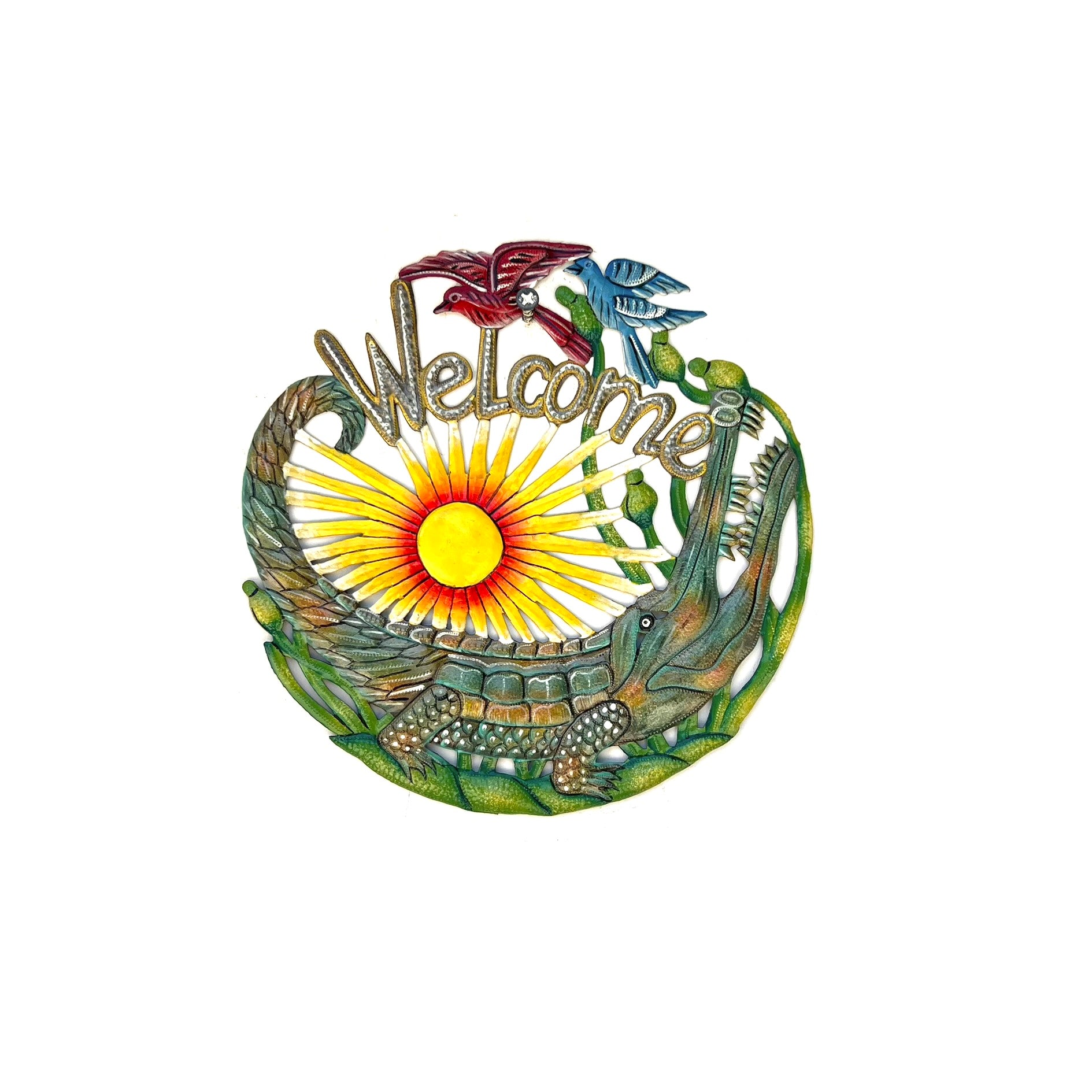 Small Welcome Green Alligator