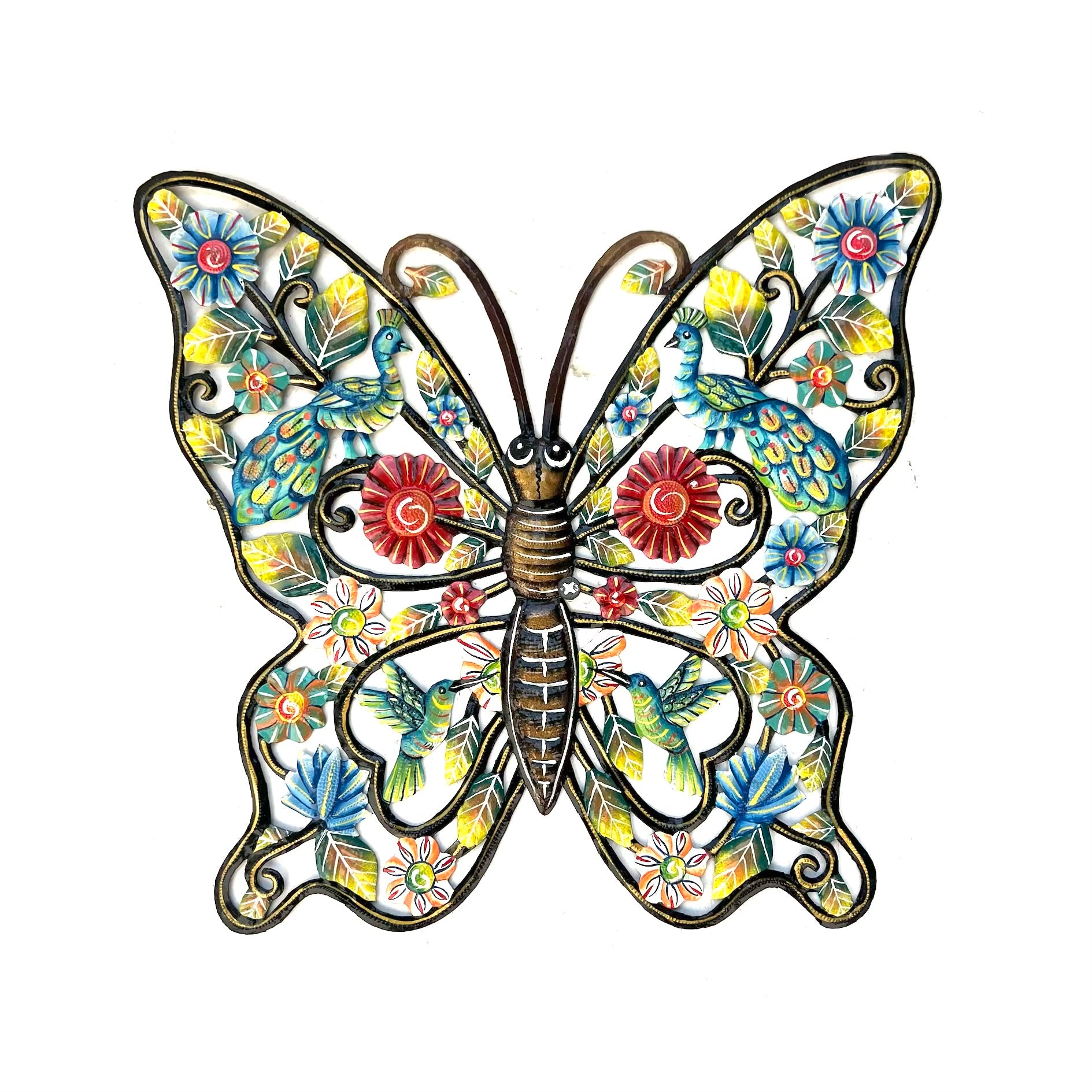 Elisme- Large Butterfly Flower & Hummingbird