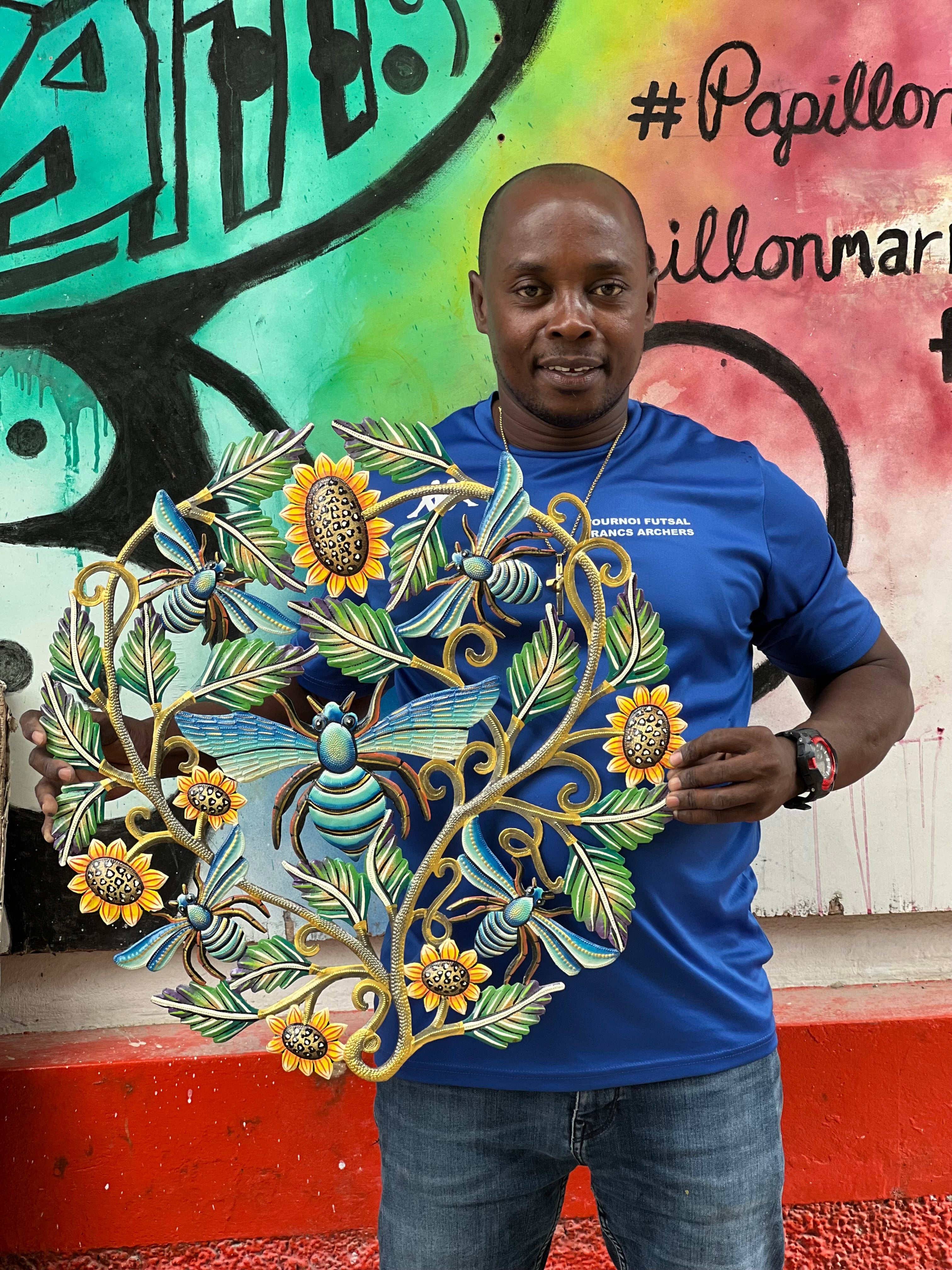 Colbert- Flying Bee And Green Leaf Plant