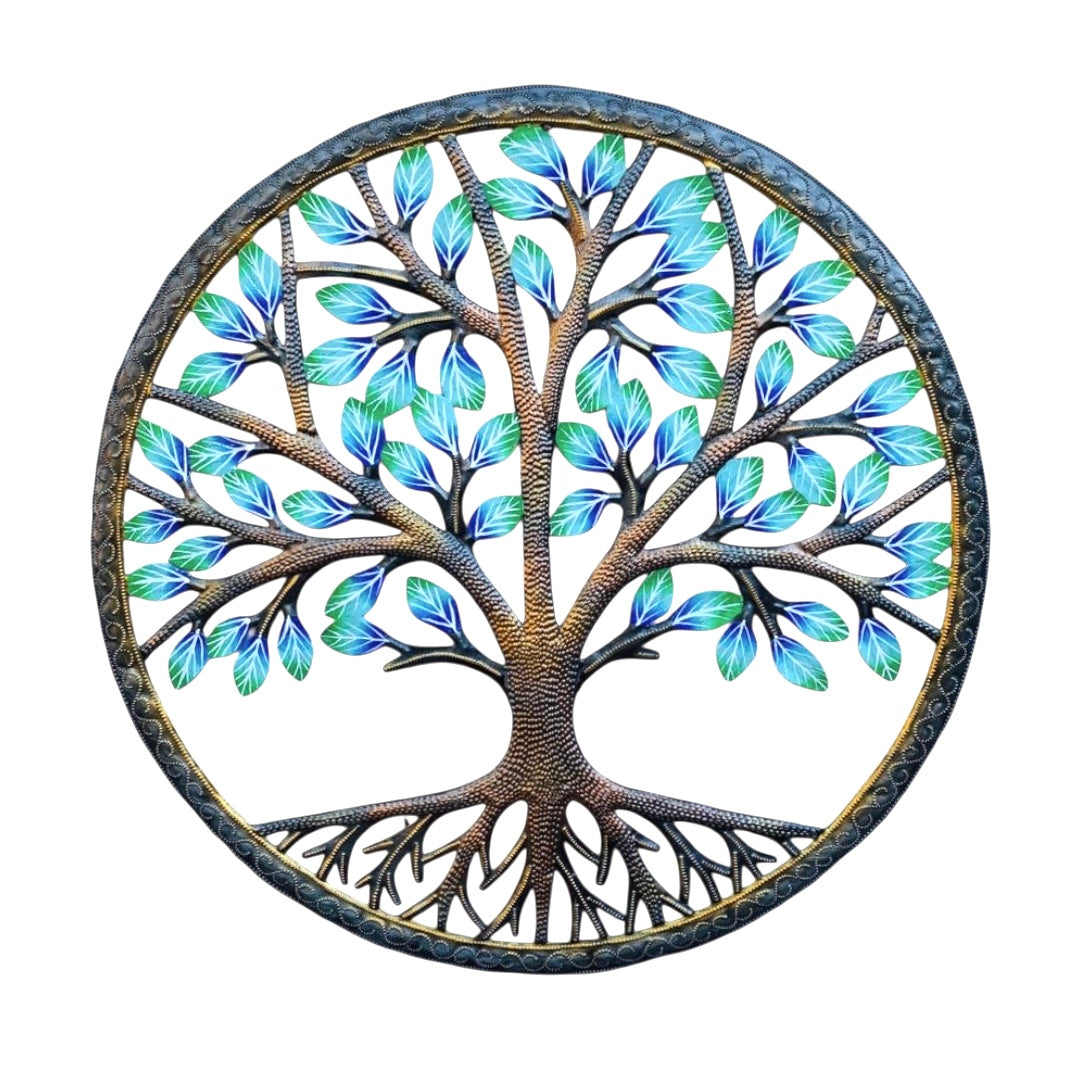 Dyvenson-Bronze Tree & Blue Leaf