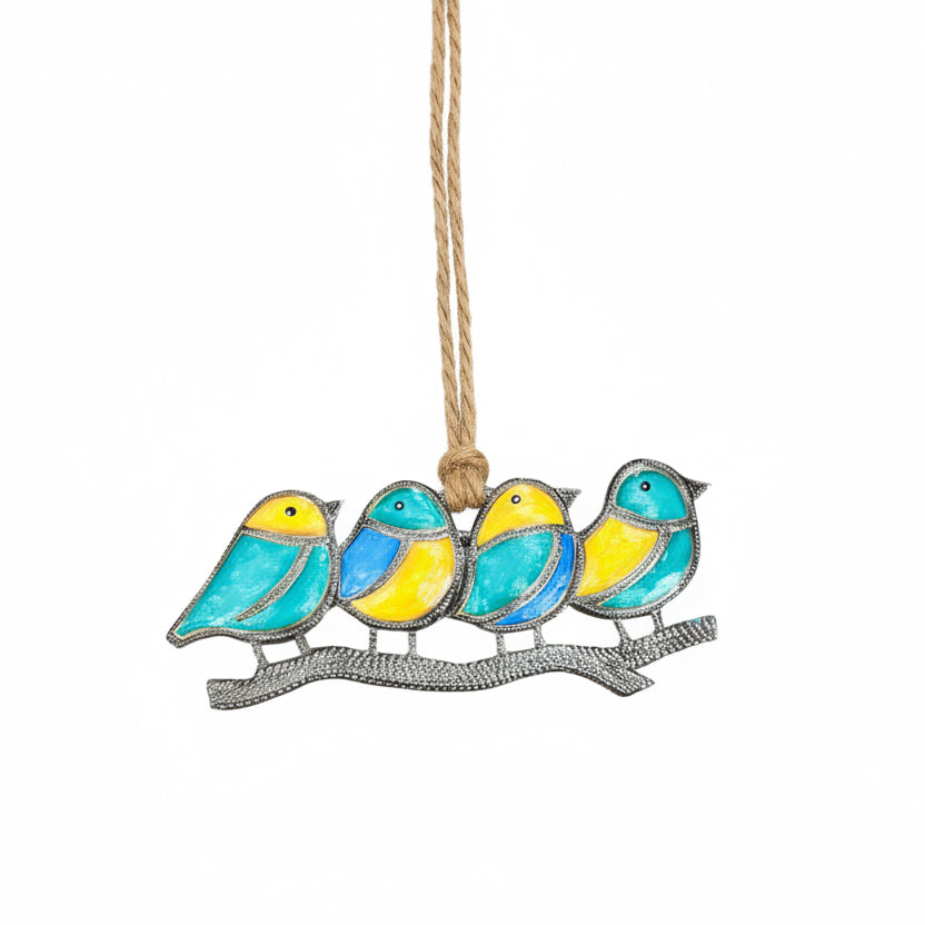 Four Dove Birds On The Branch Ornament