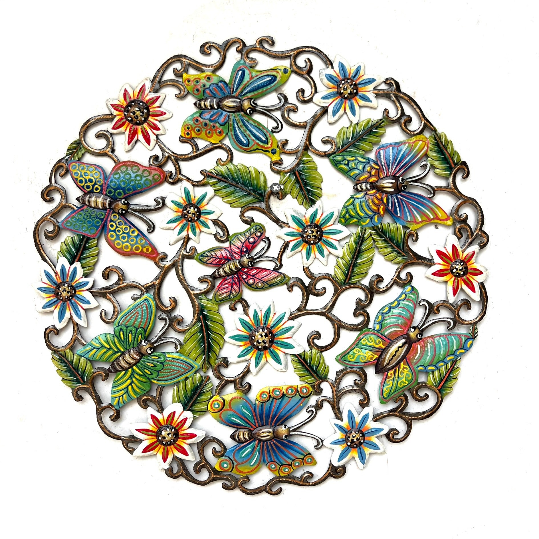 Derat- Round Painted Flower Butterflies