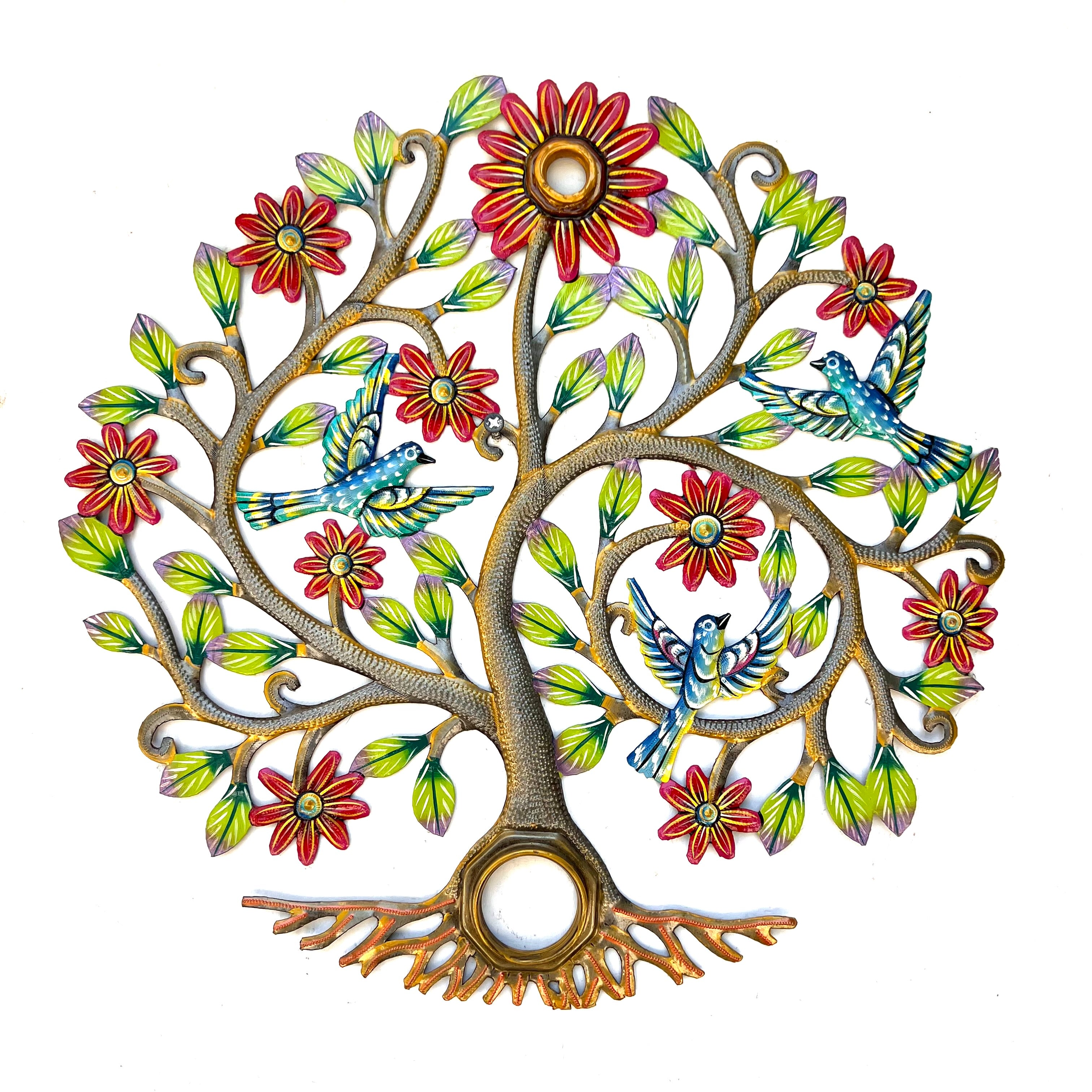 Colbert- Oil Top Drum Tree And Red Flowers