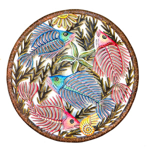 Bronze Circle Skeleton Fish #2