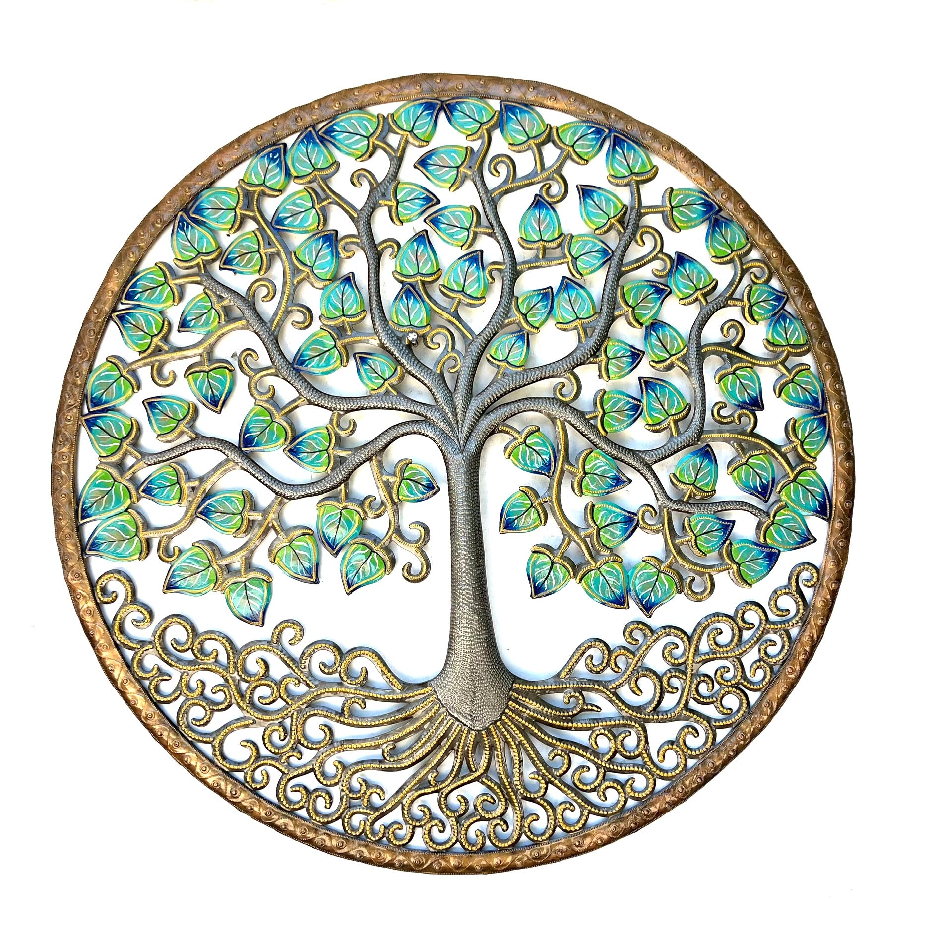 Grezil- Round Large Bronze Color Leaf Tree #2