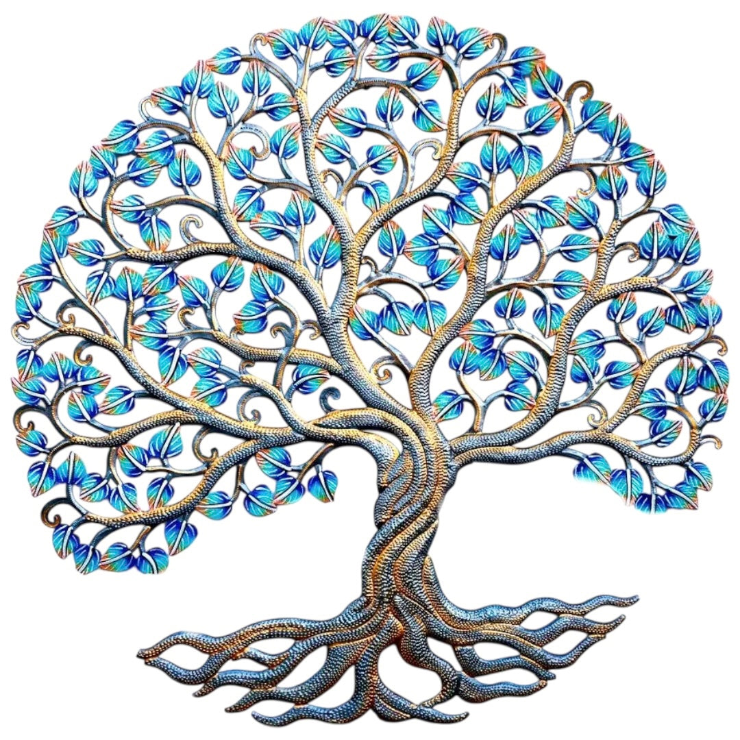 Derat- Jumbo Painted Blue Leaf Tree