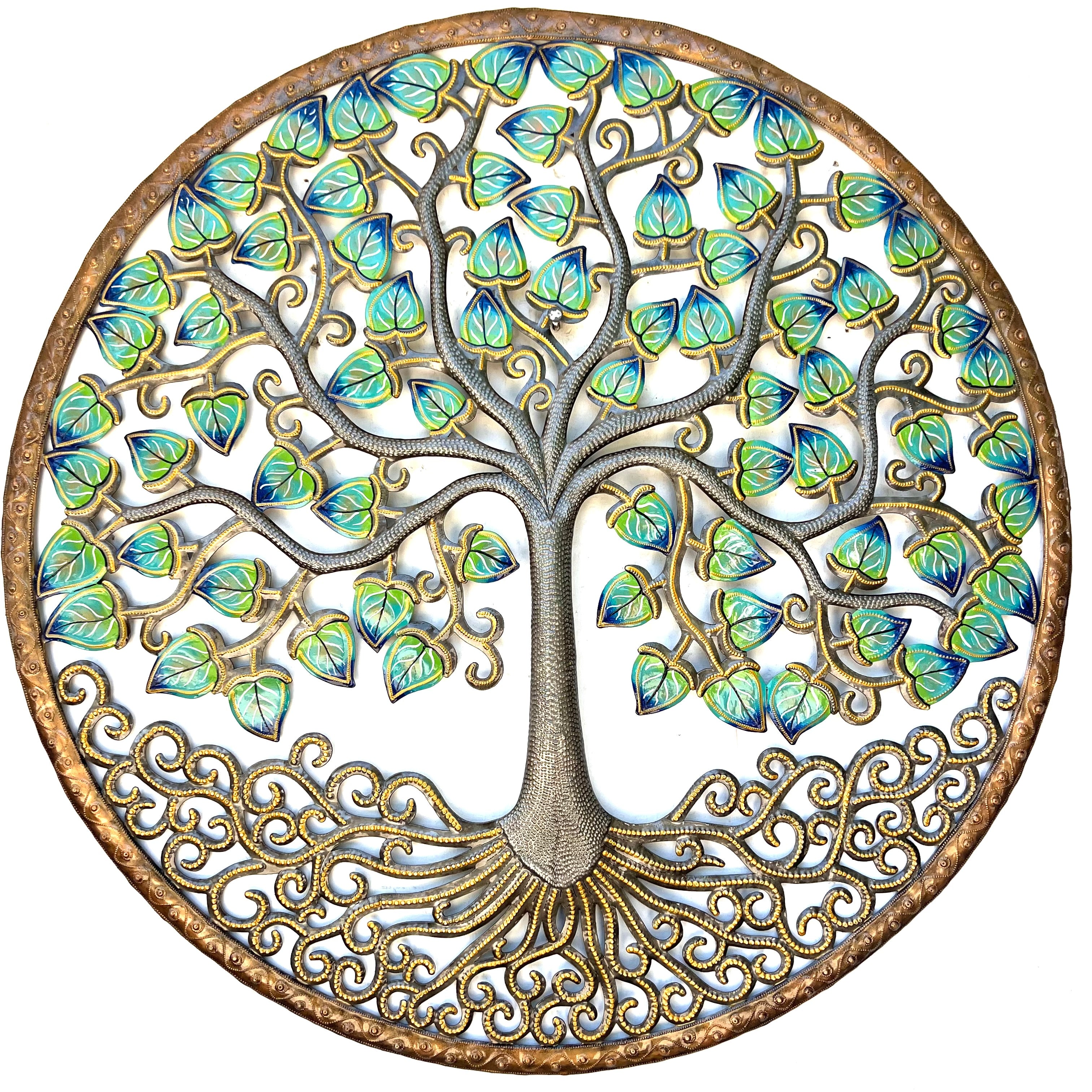 Grezil- Round Jumbo Bronze Color Leaf Tree #2