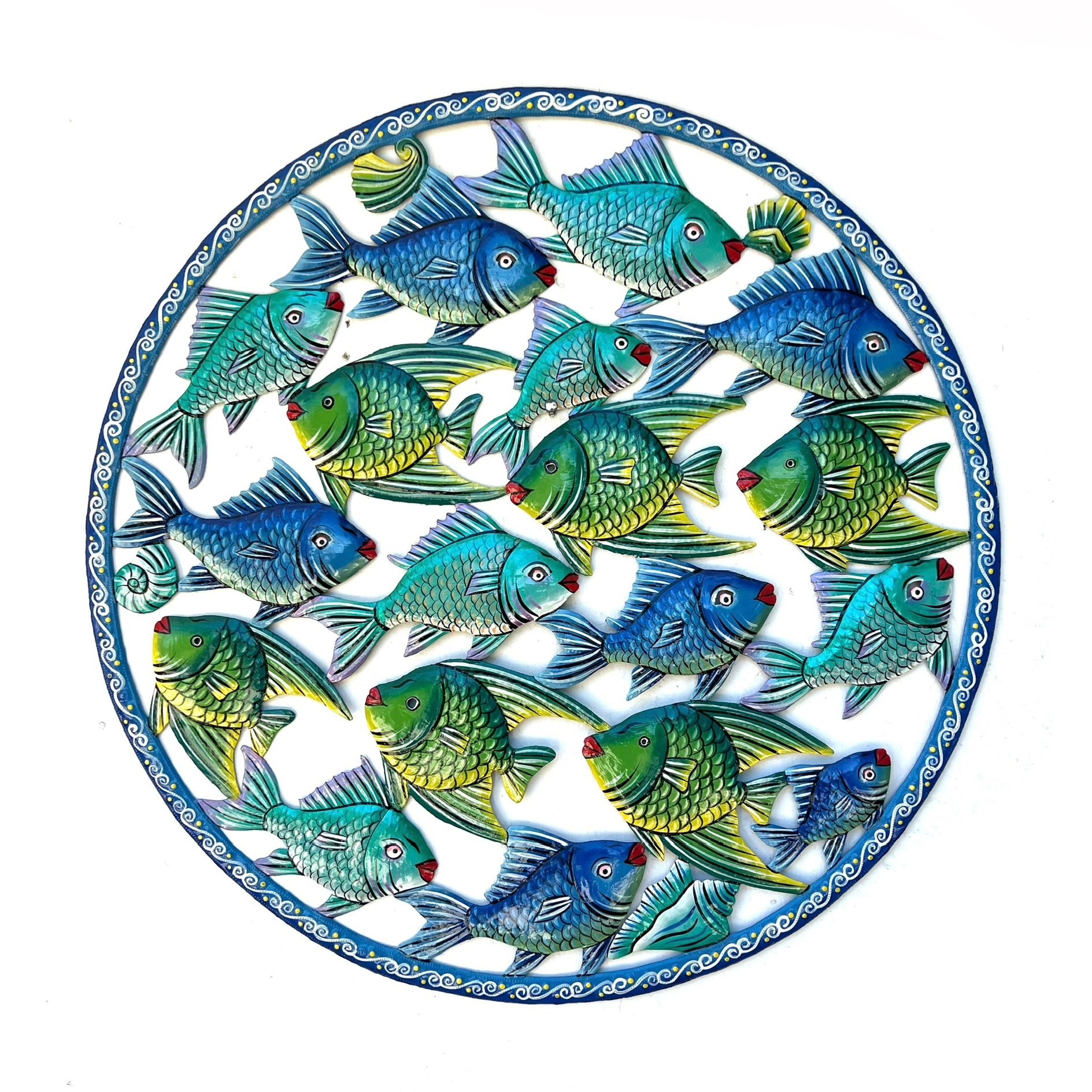 Colbert- Large Blue Circle Swimming Fish