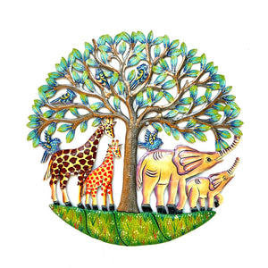 Colbert- Giraffe & Elephant And Tree