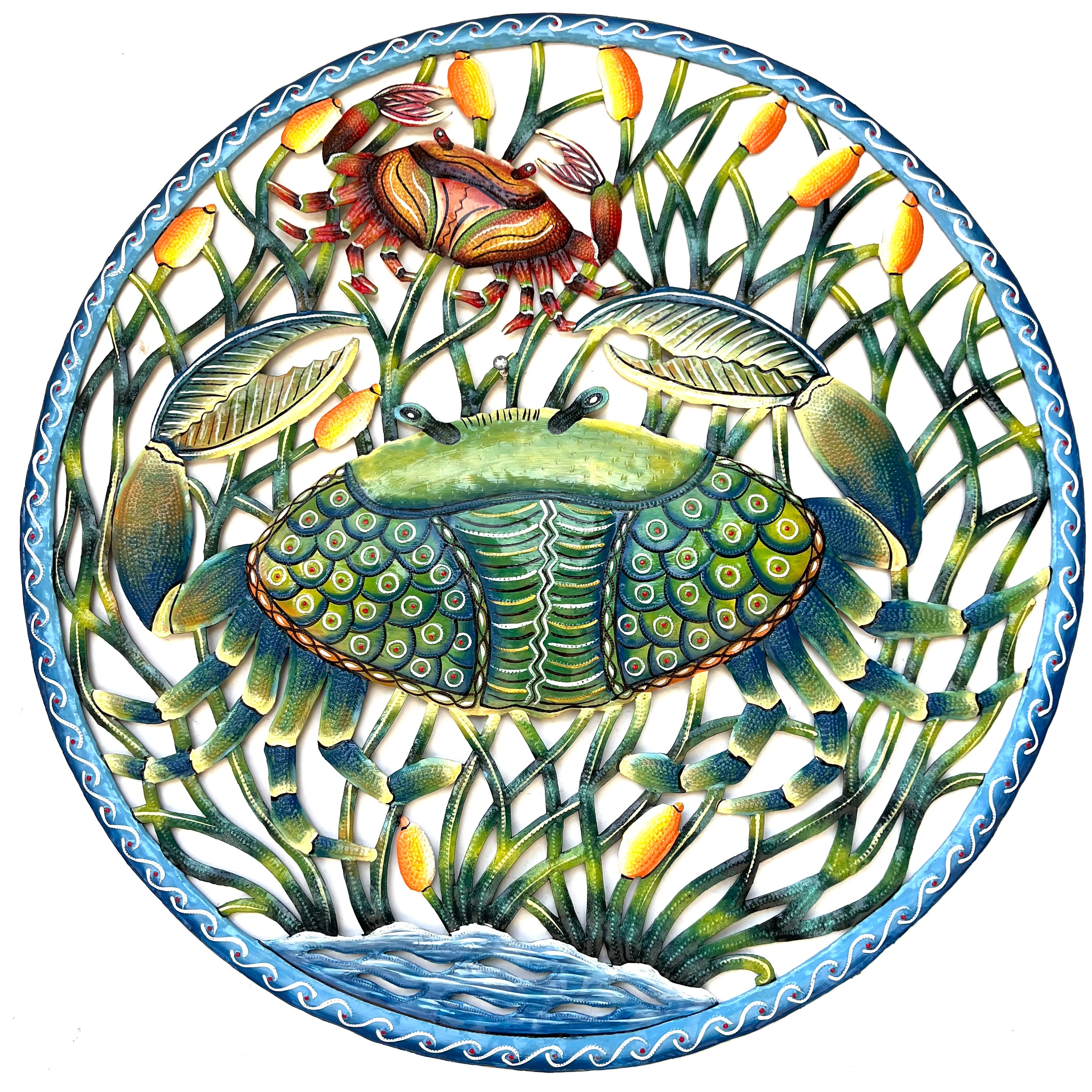 Jumbo- Round Blue & Green Crab