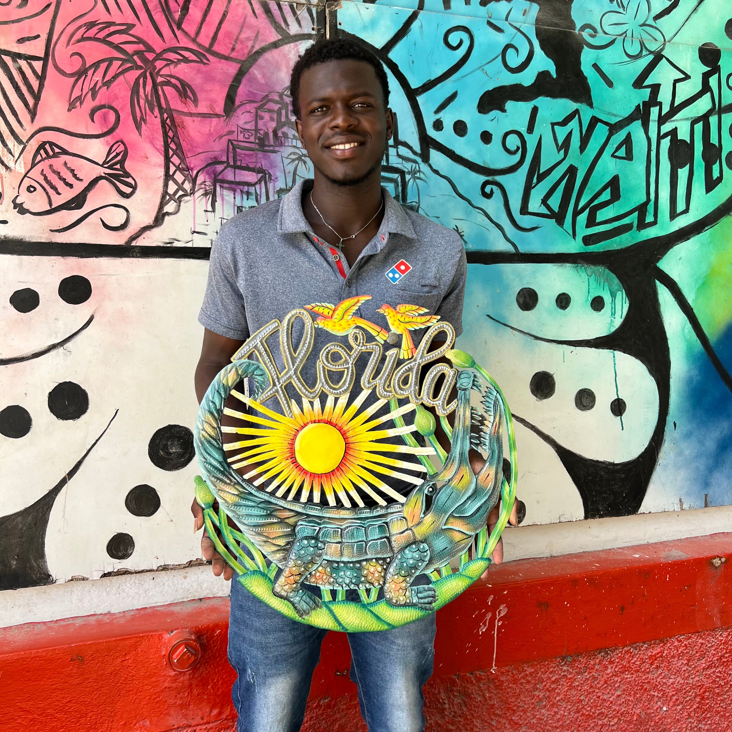 Round Florida Alligator- Yellow Birds