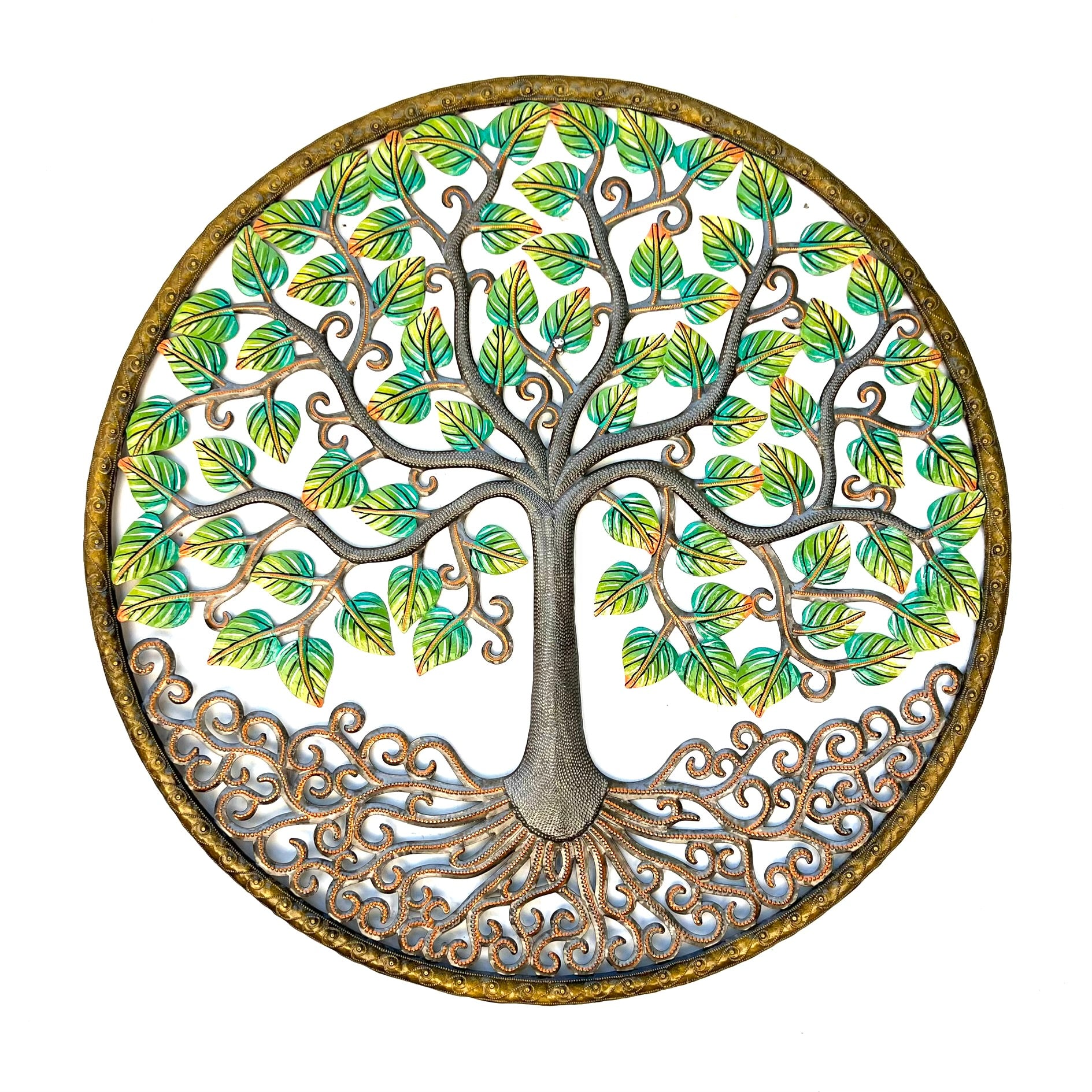 Grezil- Round Large Bronze Color Leaf Tree #1
