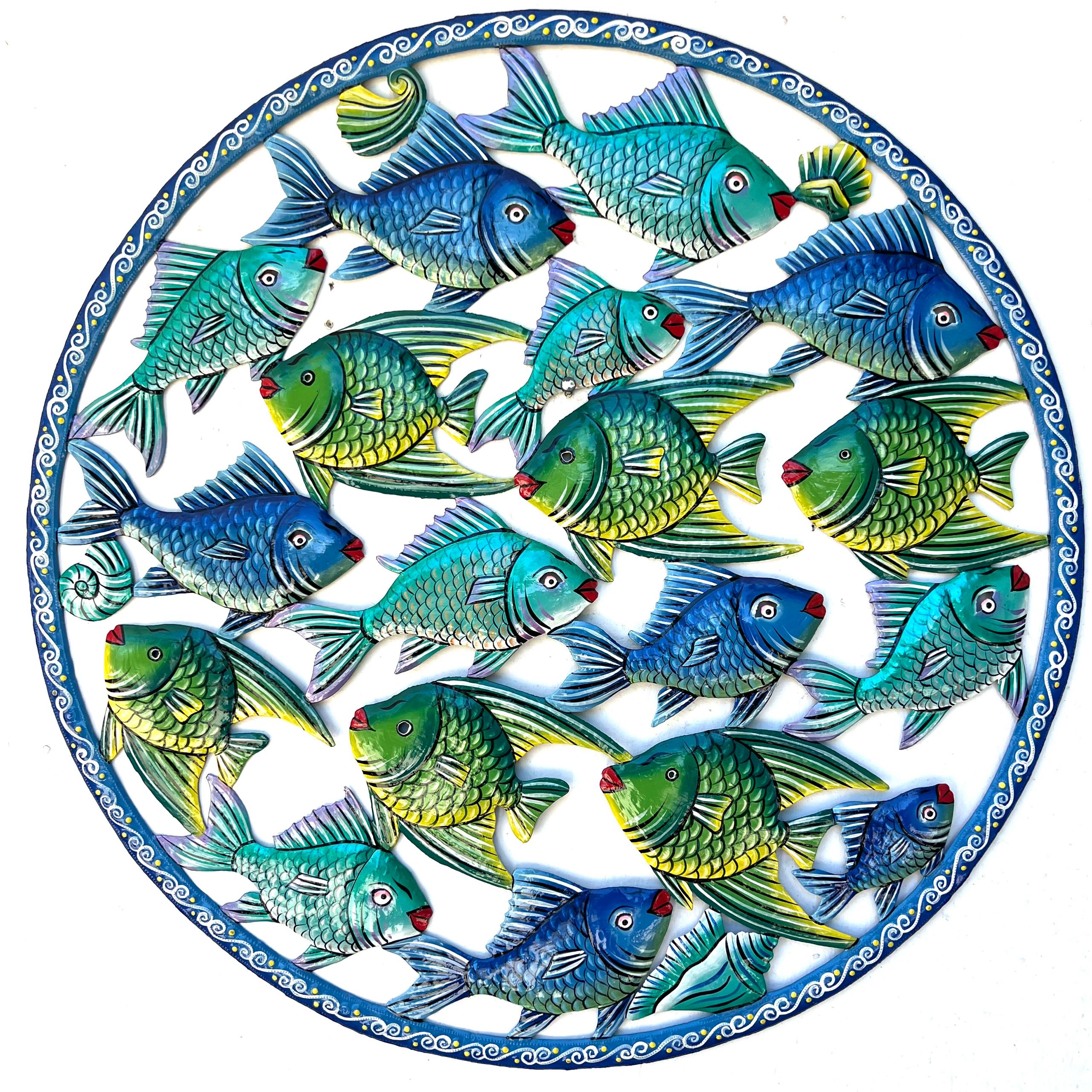Colbert- Jumbo Circle Blue Swimming Fish