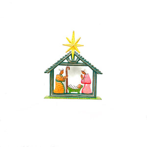 Green Standing Nativity