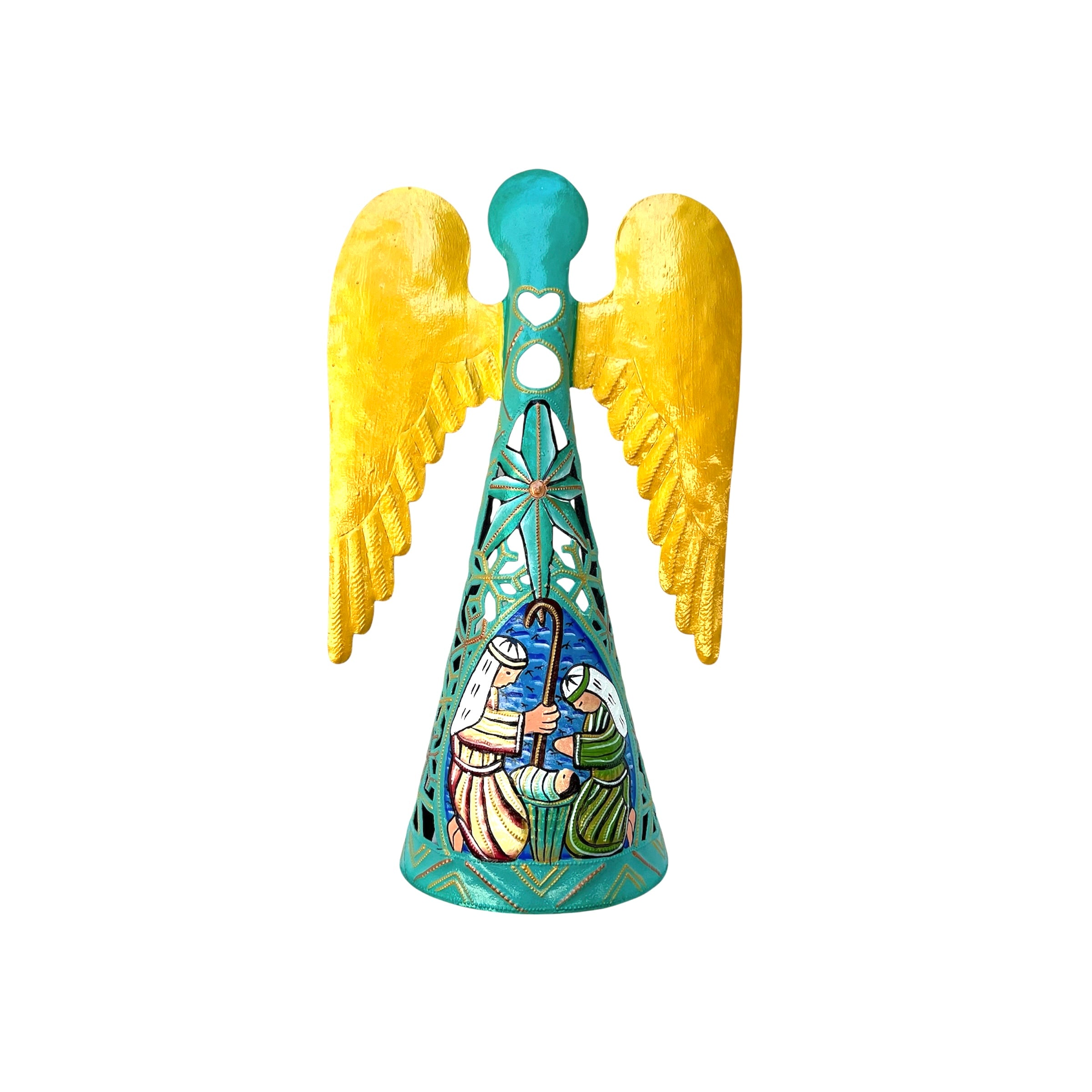 Standing Turquoise Angel Nativity