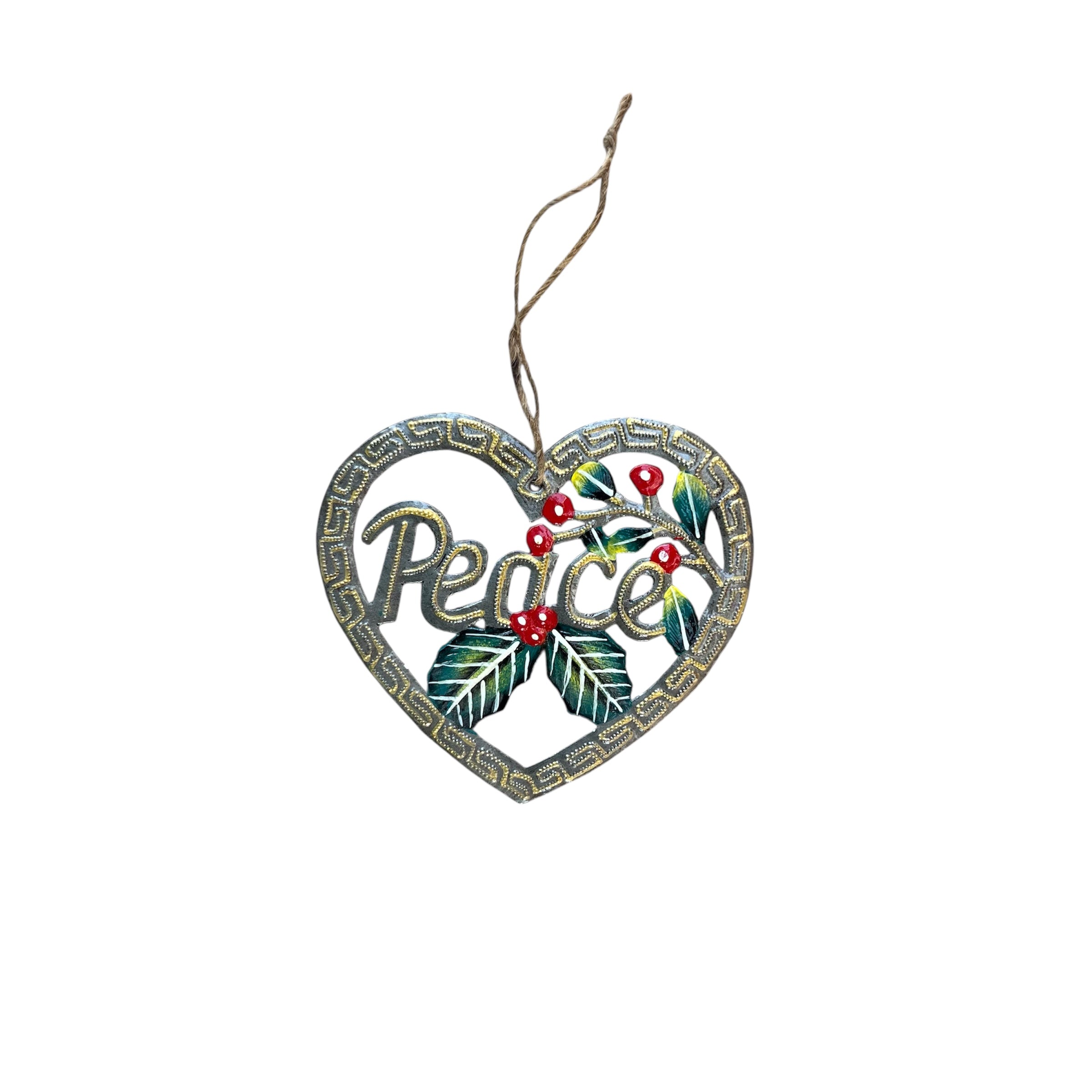 PEACE Heart Ornament