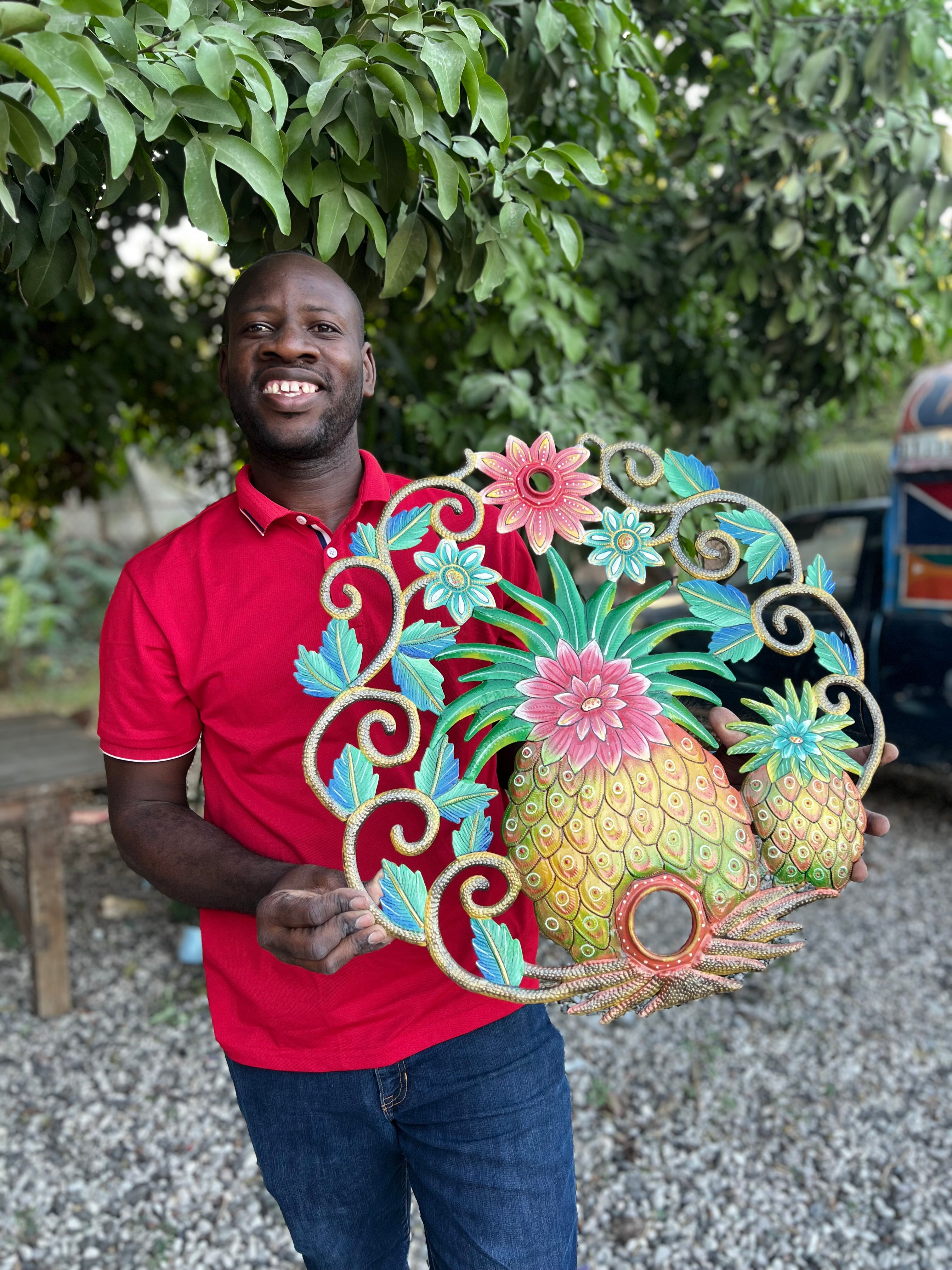 Derat Oil Drum Top Pineapple- Painted