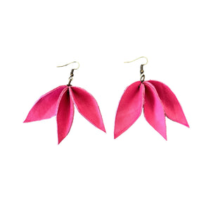 Denise Pink Leather Earring