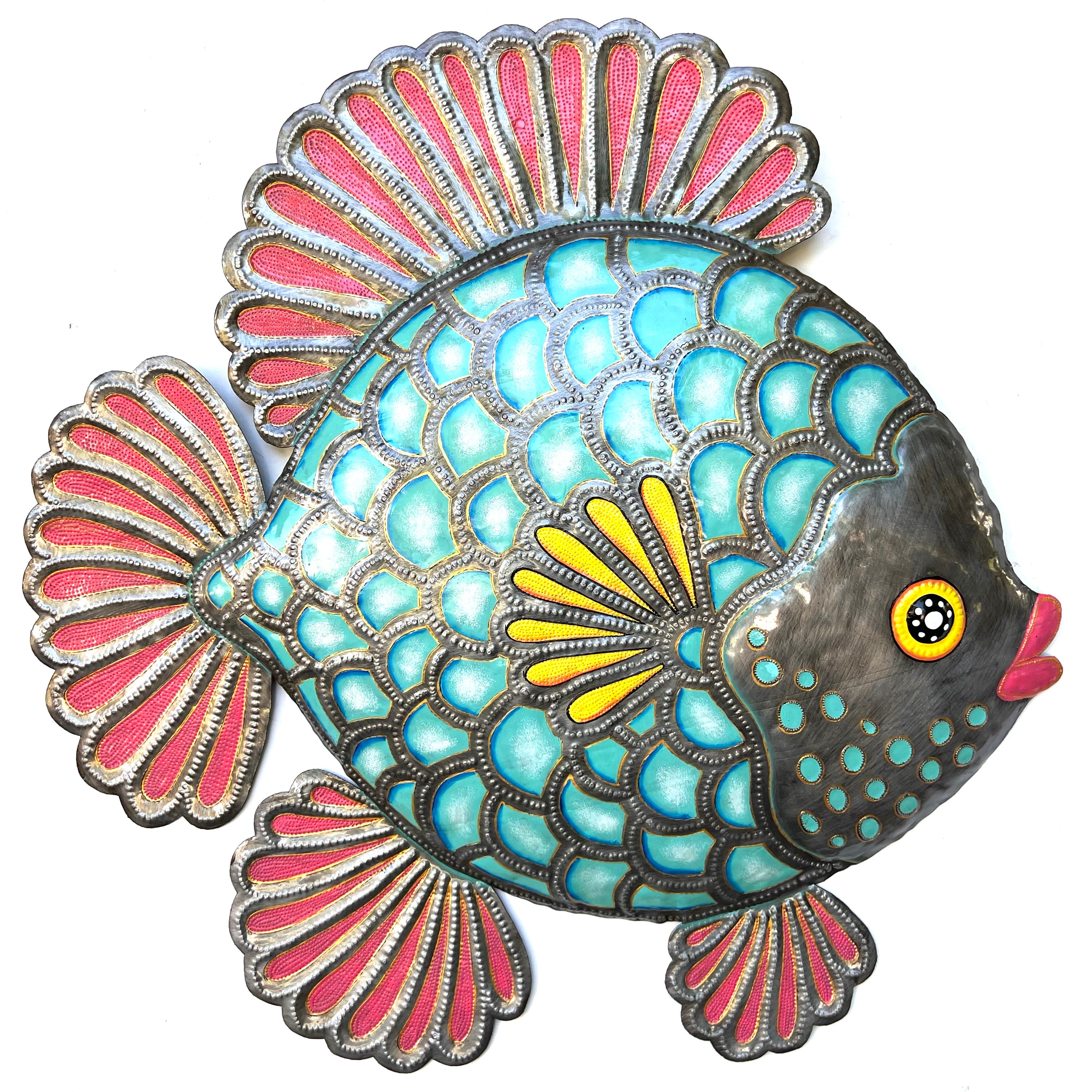 Jumbo Orilien- Turquoise & Pink Fish