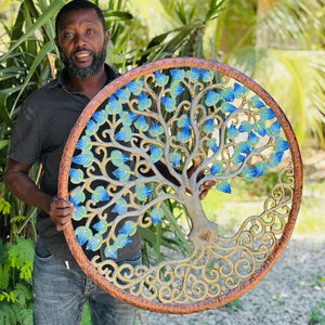 Jumbo- Bronze Circle Bleu Leaf Tree