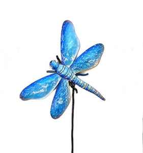 Lucson Dragonfly Garden Stake- Blue