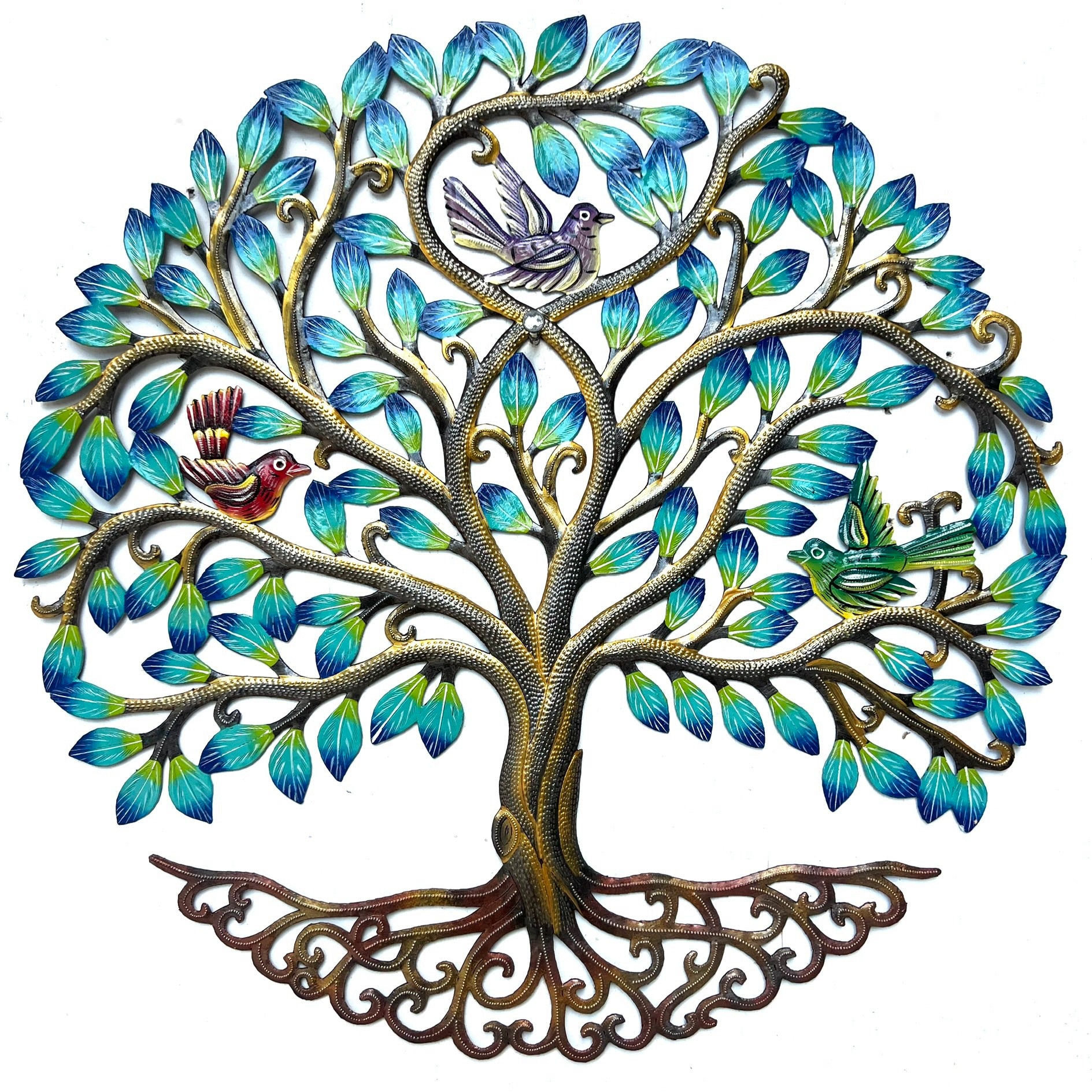 Lovens-Jumbo Painted Leaf Birds Tree