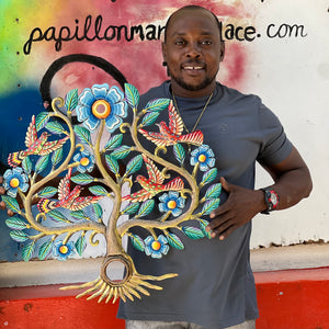 Colbert- Oil Drum Top Flying Birds Tree