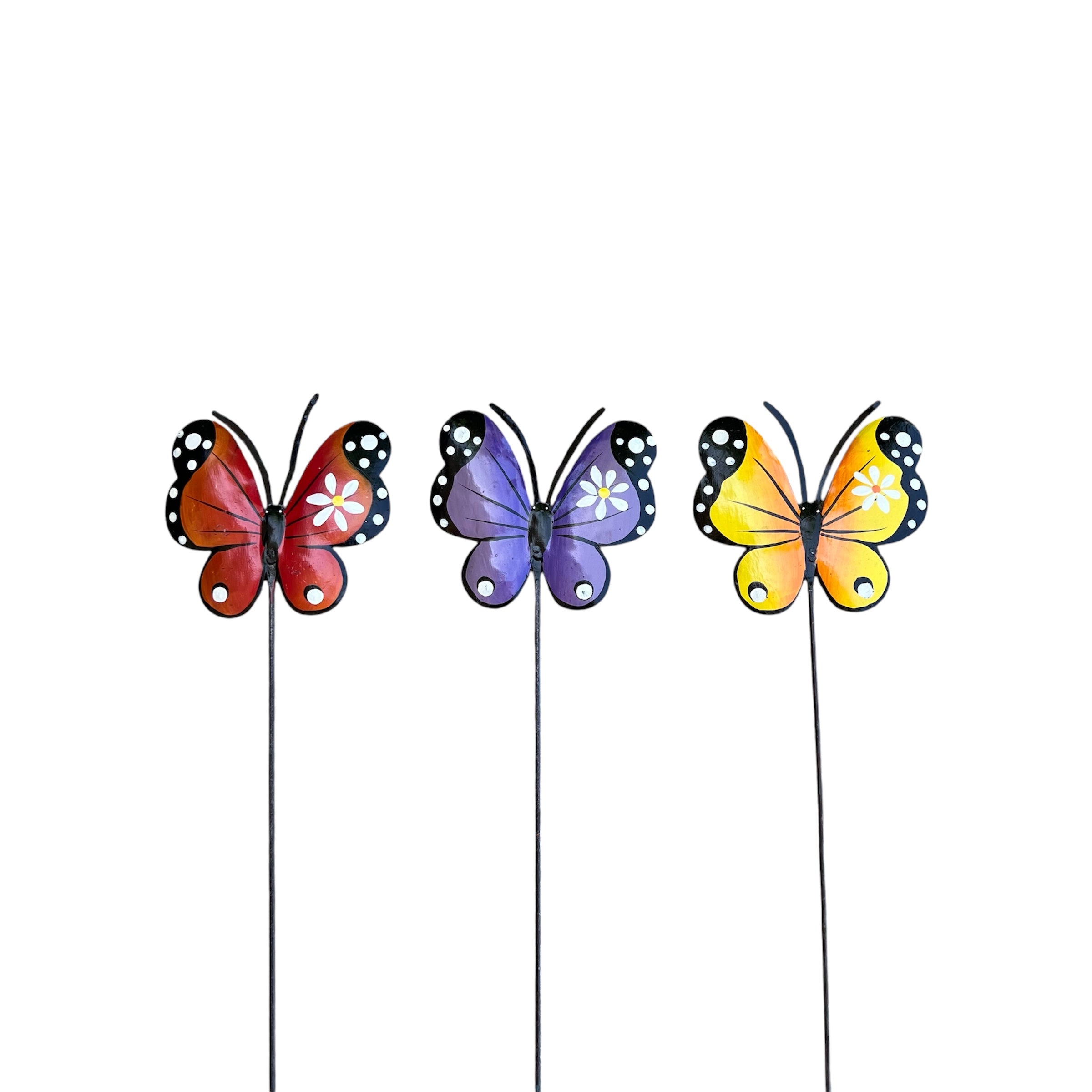 Painted Butterfly Garden Stake ( Set Of 3) #2