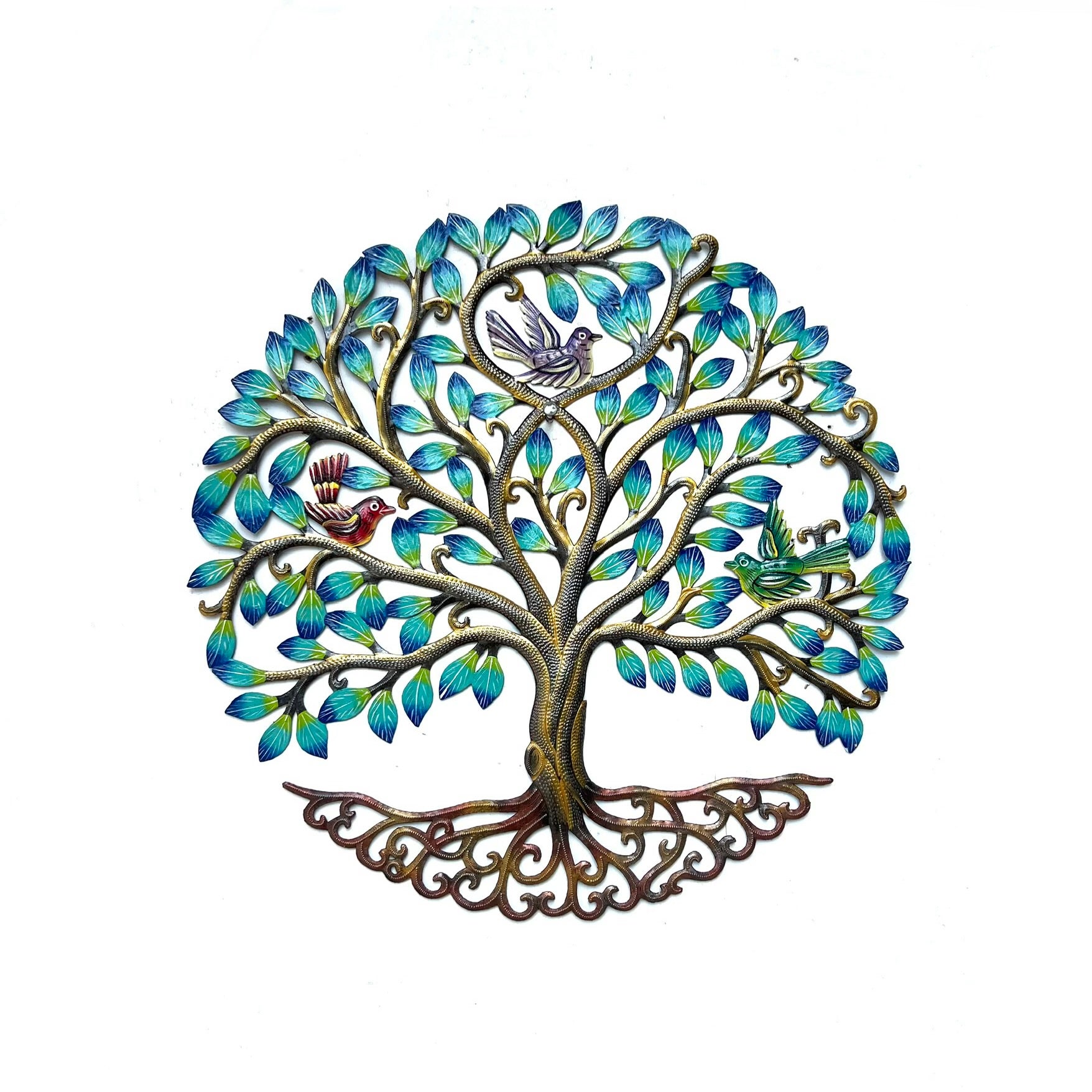 Lovens- Medium Painted Leaf Birds Tree