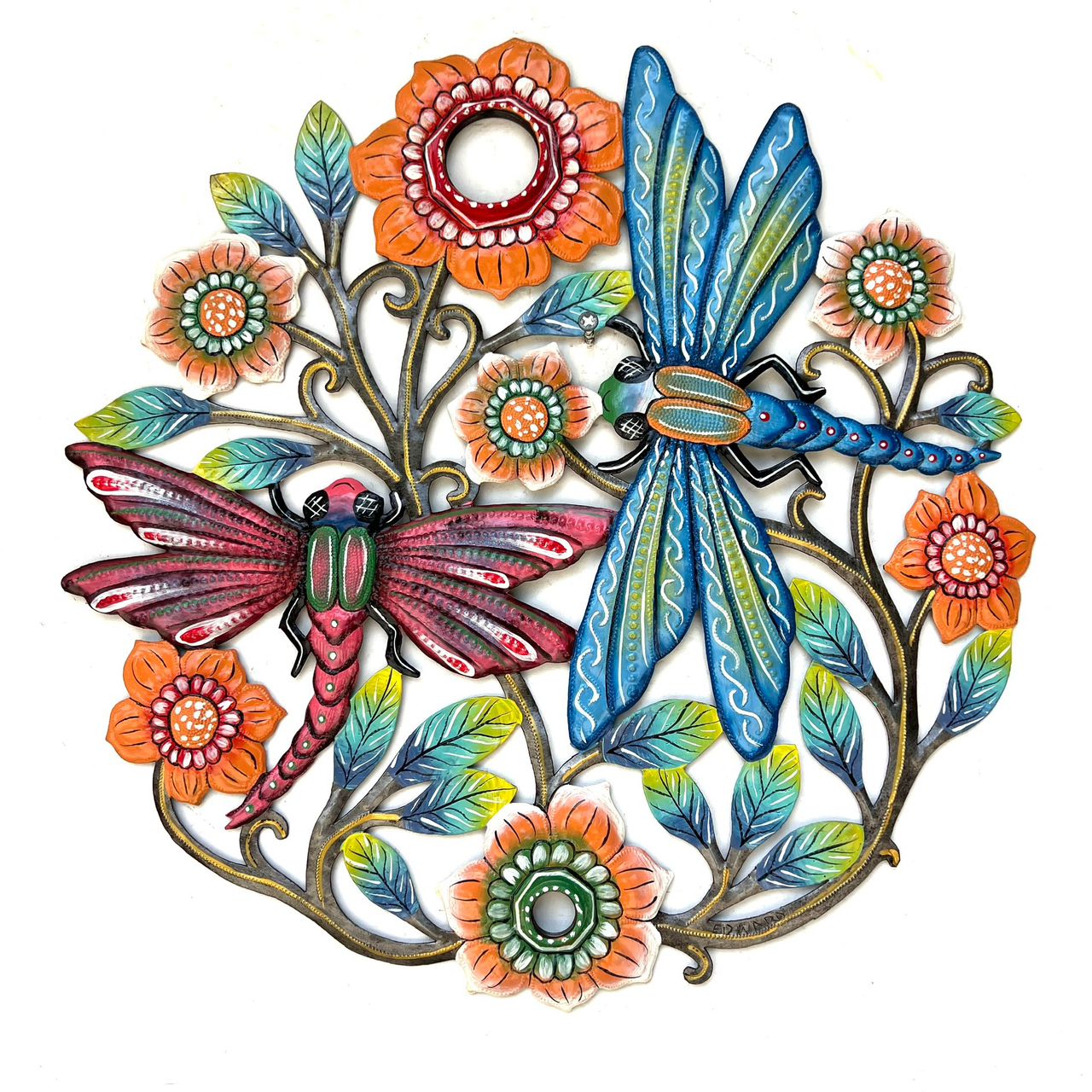 Edouard- Oil Top Drum Colorful Dragonfly