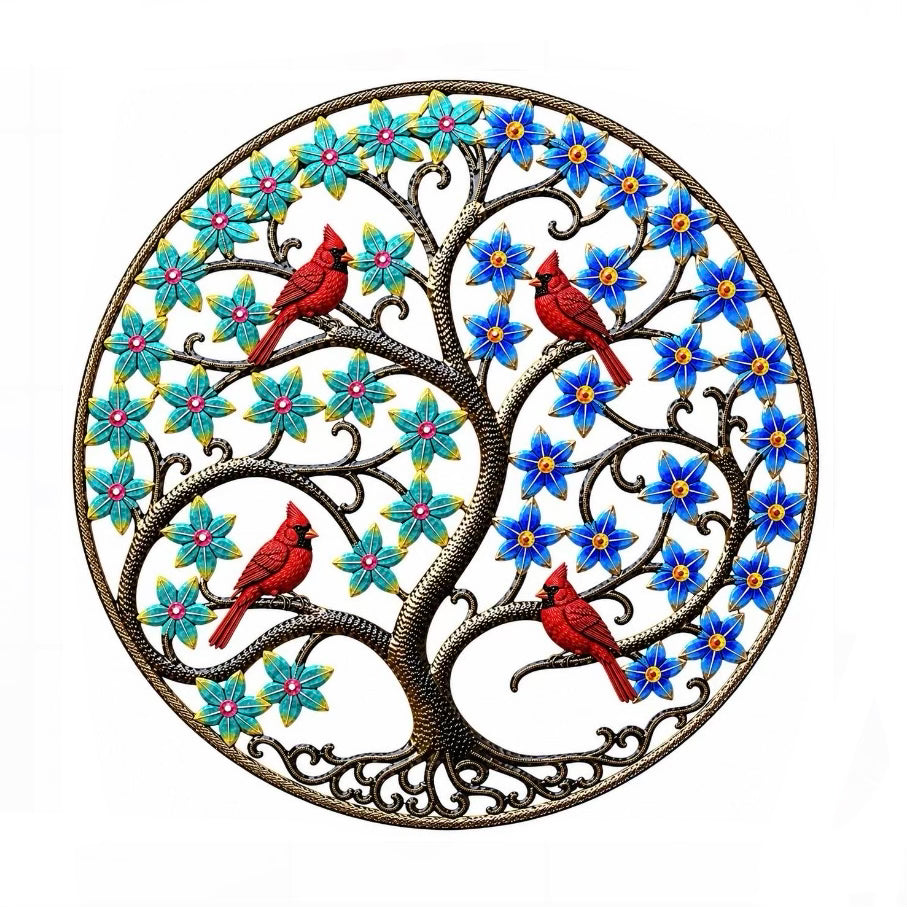 Roodlet Blue & Turquoise Cardinal Tree in Bloom