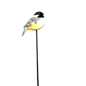 Yellow-Grey Bird Garden Stake