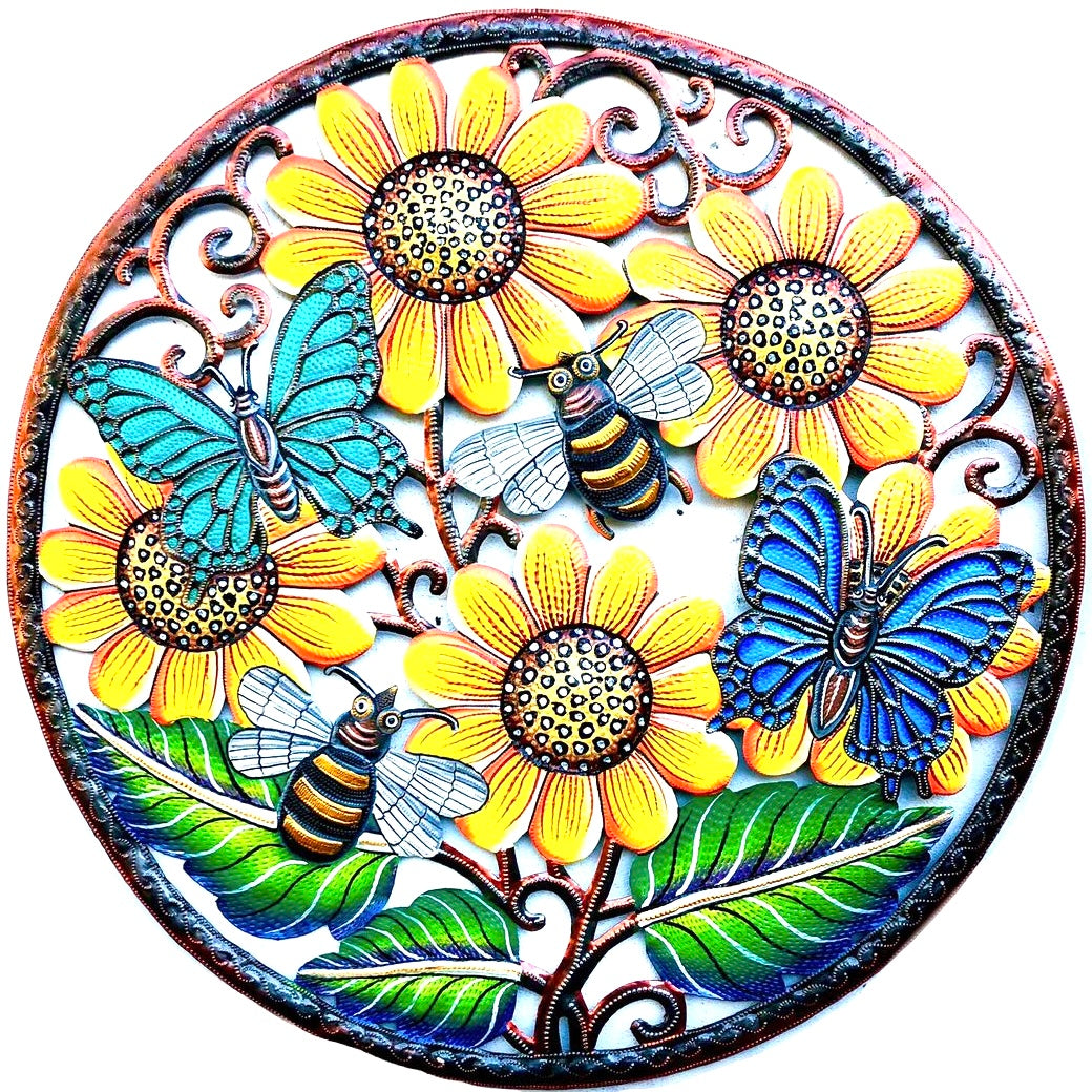 Derat Jumbo Sunflower & Butterflies- Painted